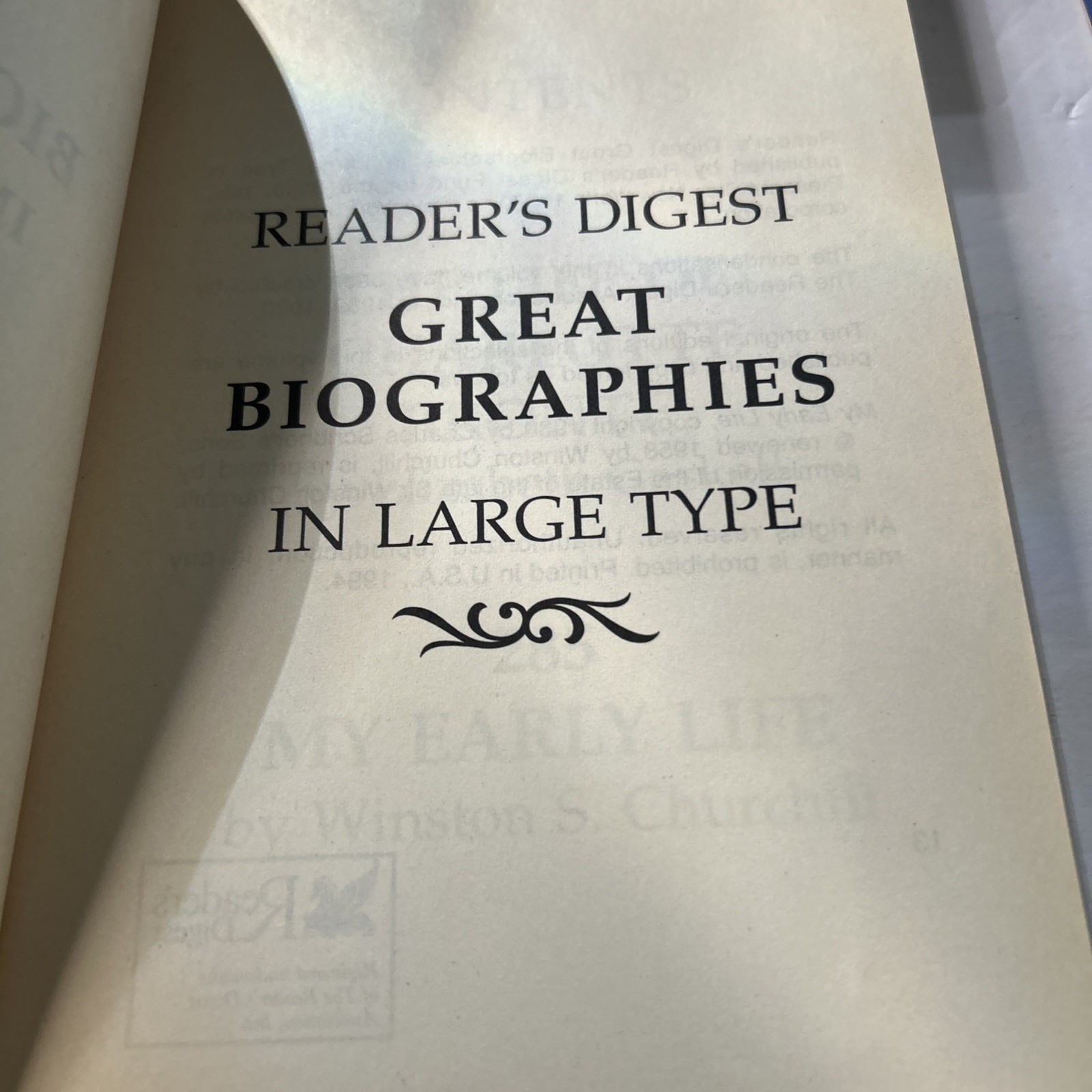 Reader’s Digest “Great Biographies in Large Type” Set of 2 Volumes 1994