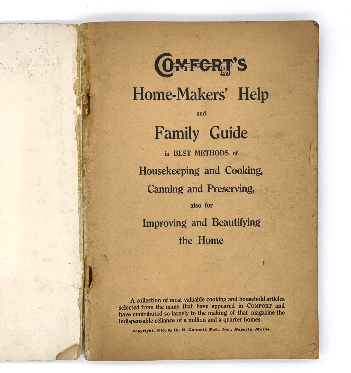 Comfort’s Home Makers Help Family Guide Recipes Vintage Copyright 1919-192 pages