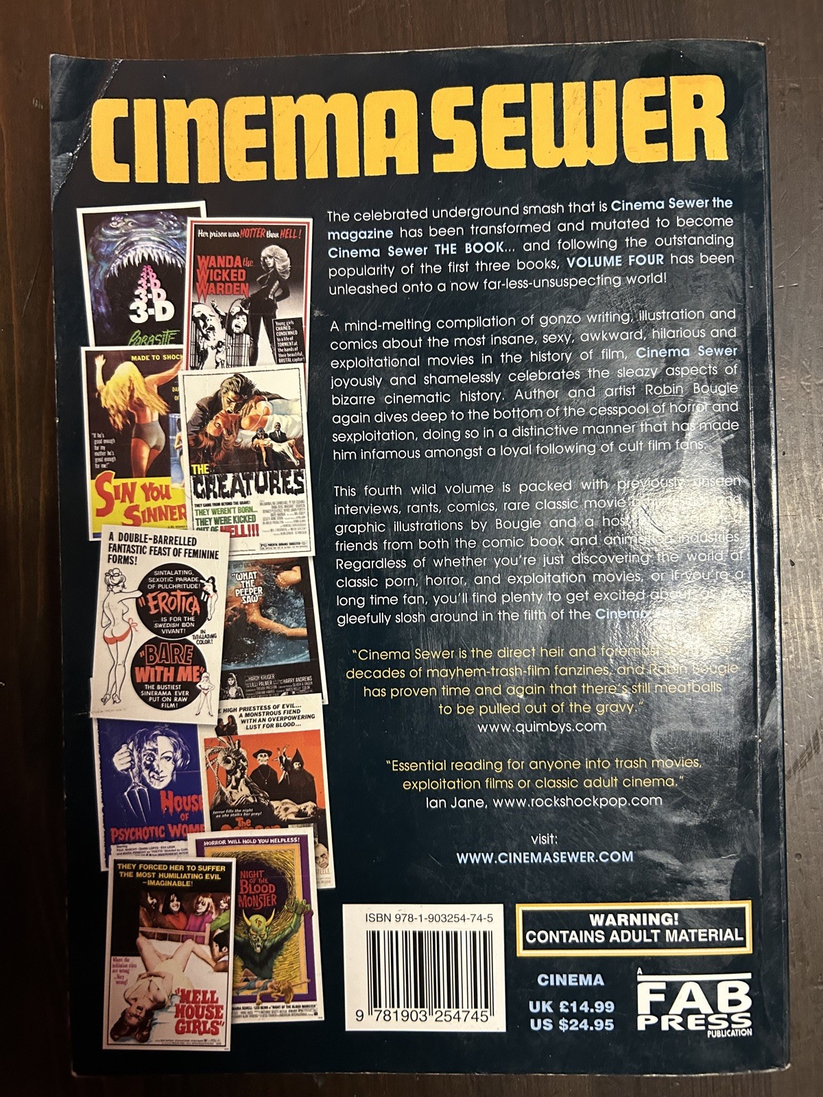 Cinema Sewer Volume 4: The Adults Only Guide to History’s Sickest and Sexiest