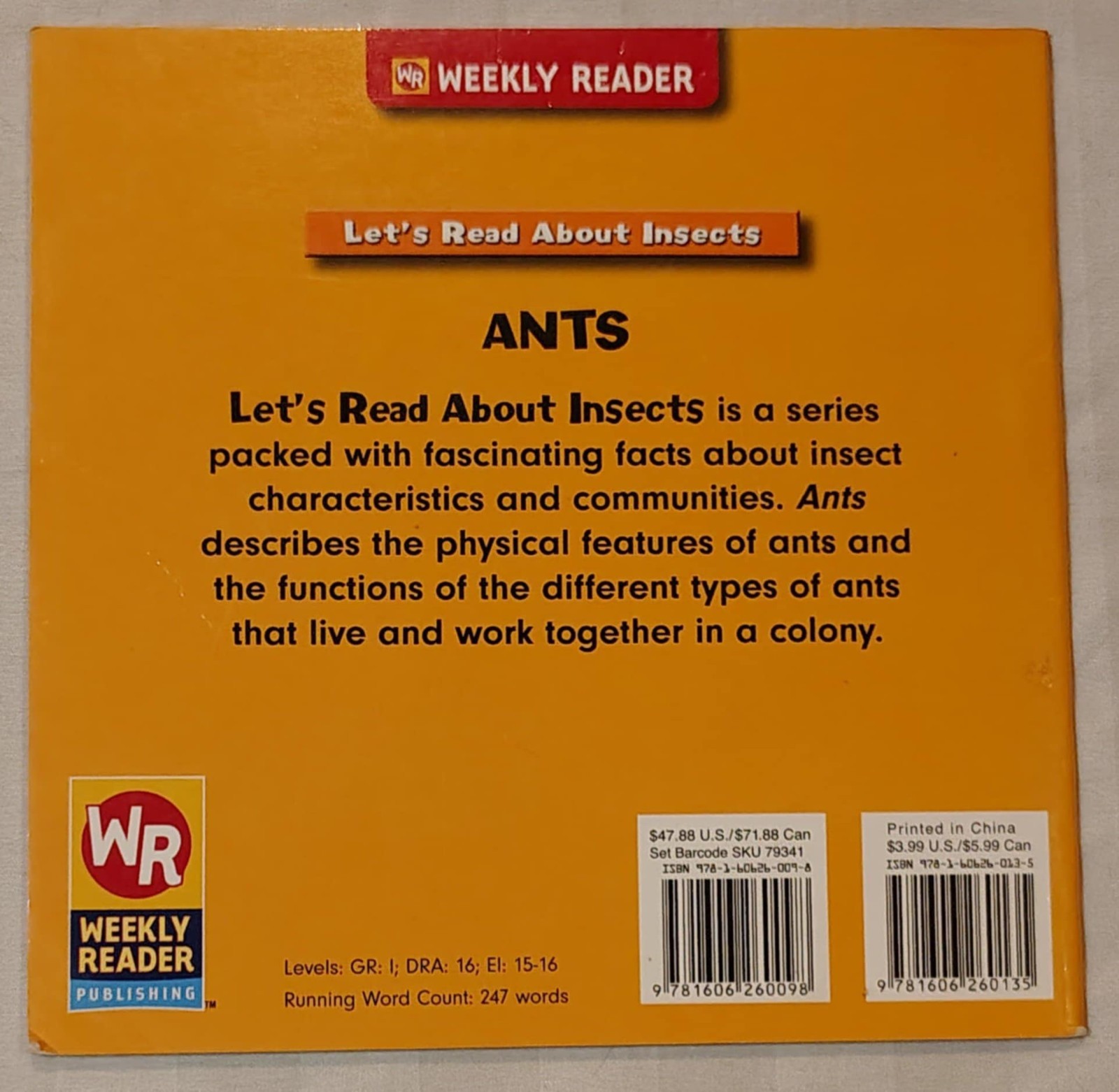Let’s Read About Insects Ants Weekly Reader Early Learning Ex-Library PB