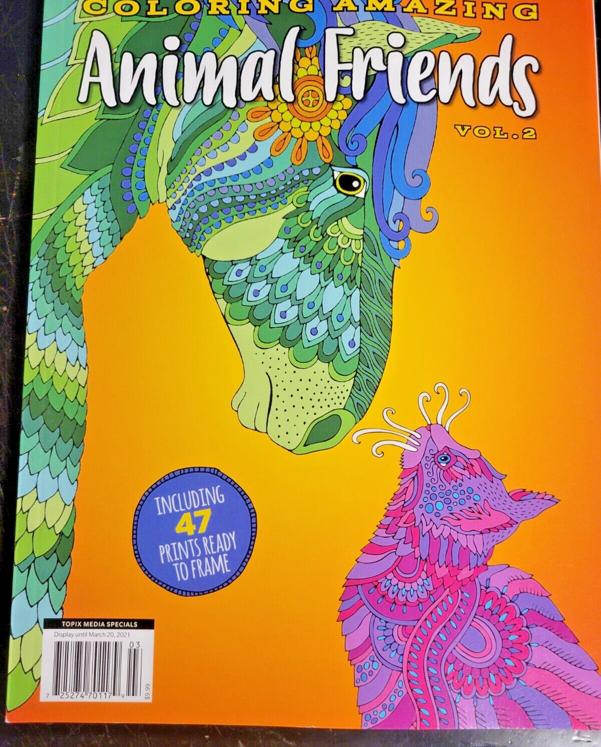 COLORING ANIMAL FRIENDS Vol 2 Adult Coloring Book With 47 Prints Ready To Frame