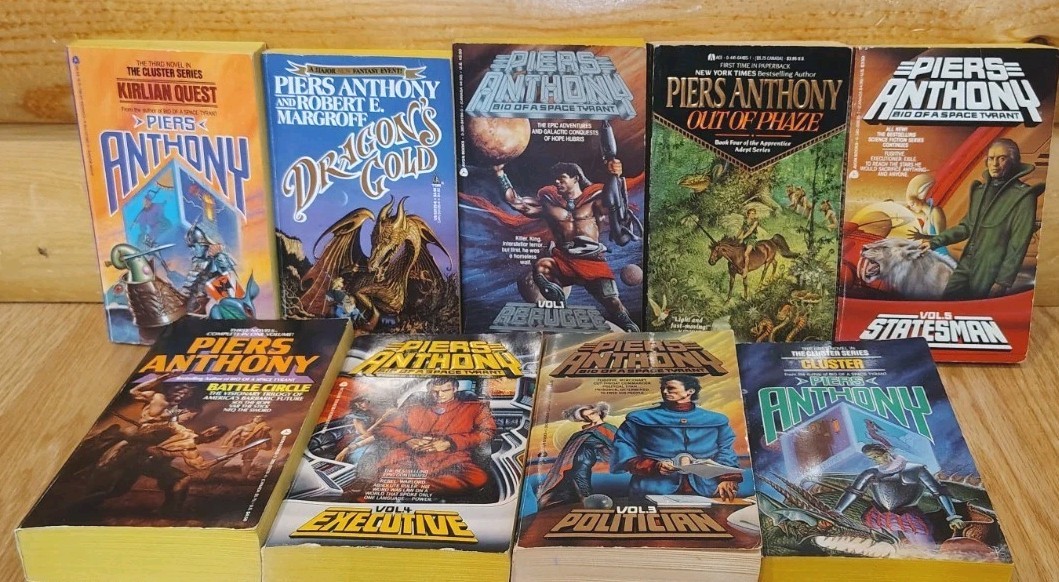 HUGE LOT OF 80+ PIERS ANTHONY BOOKS VINTAGE SCIENCE FICTION FANTASY NOVELS
