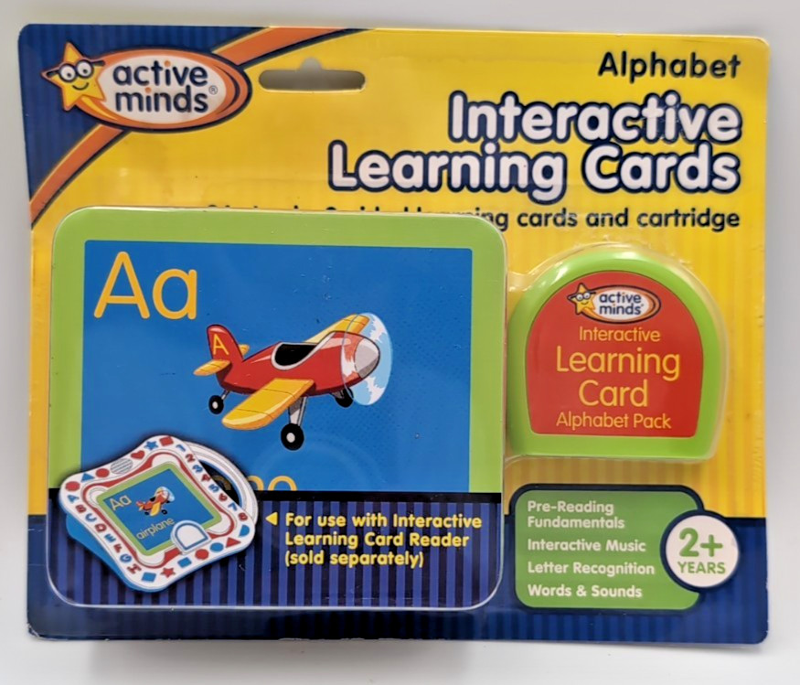 Active Minds Interactive Learning Cards Alphabet Pack NEW SEALED – 2006 Cartridg