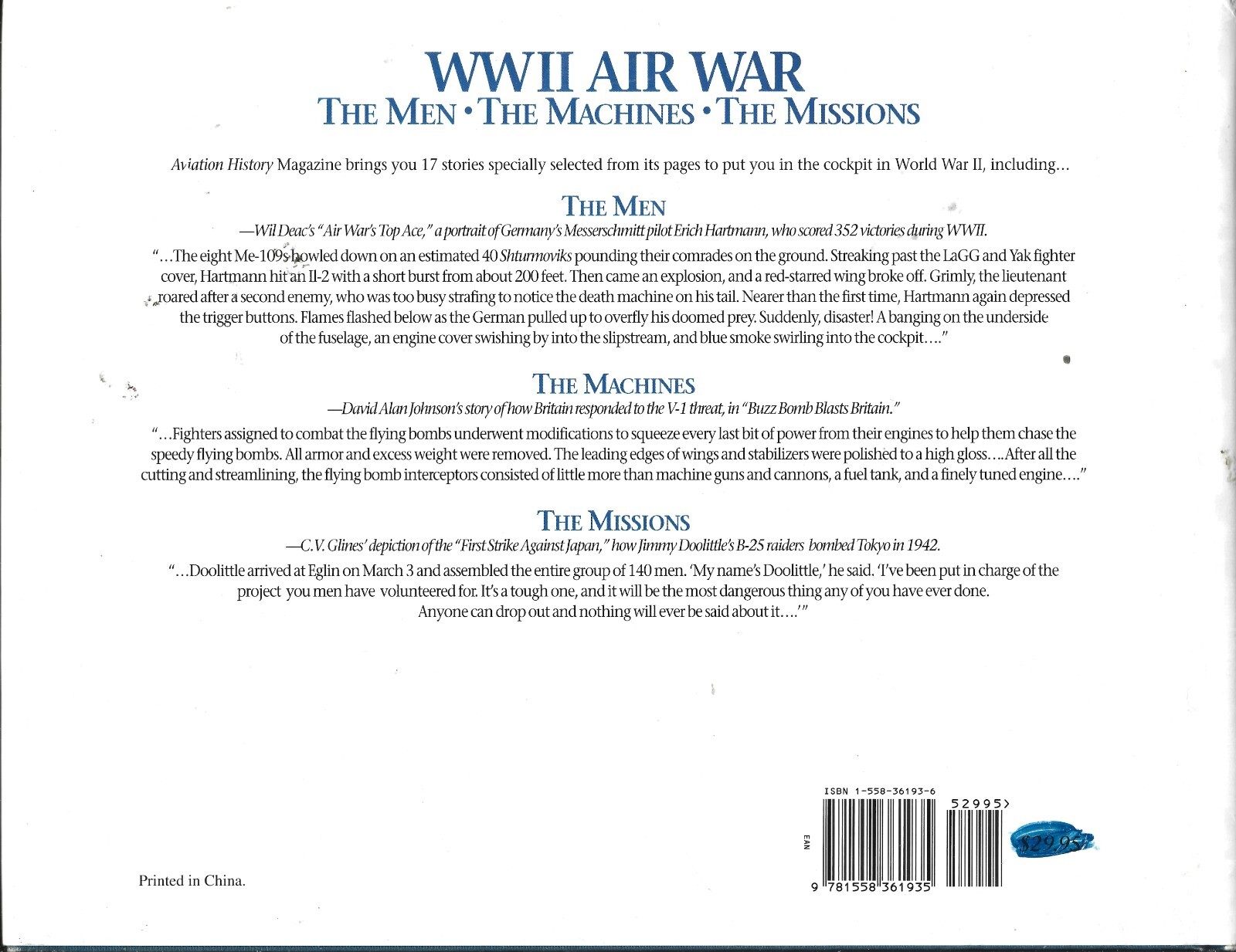 WWII Air War-The Men, The Machines, The Missions HB w/dj-1996-174 pages