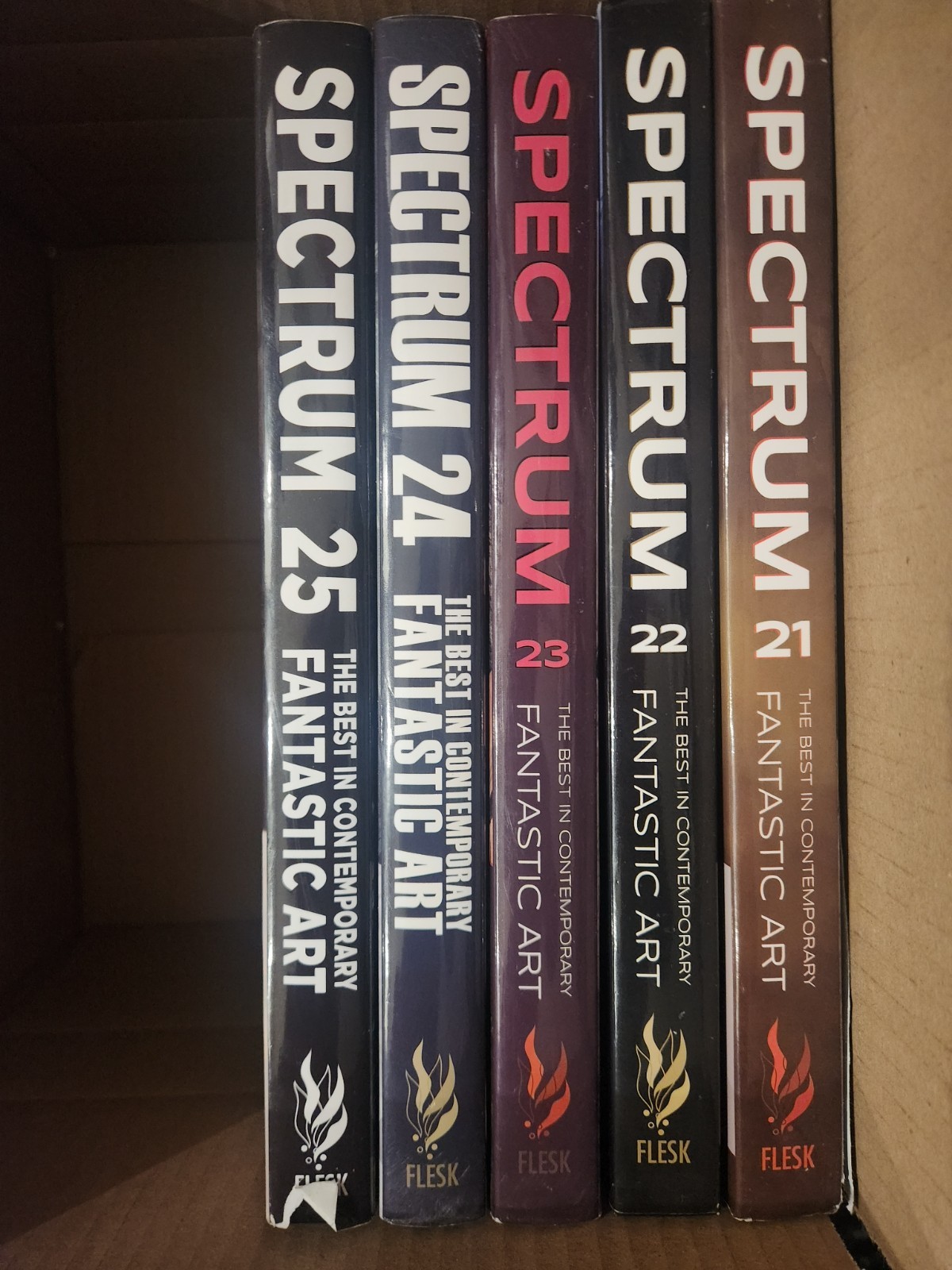 Spectrum 21-25 Art Book Lot HC Fantasy Sci-Fi Illustration John Fleskes