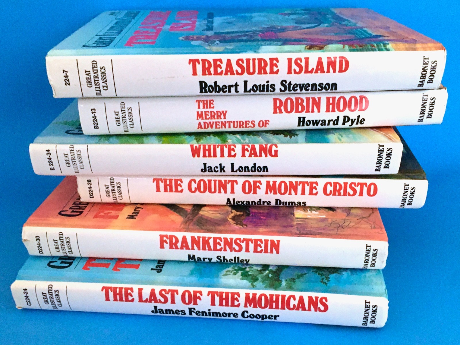 Lot of 6 Great Illustrated Classics Hardcover Baronet Kids’ Classics