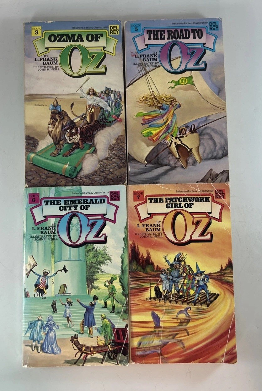 Lot of 8 Wonderful Oz Books 3, 5-8 & 12-14 L Frank Baum Del Rey Ballantine Books