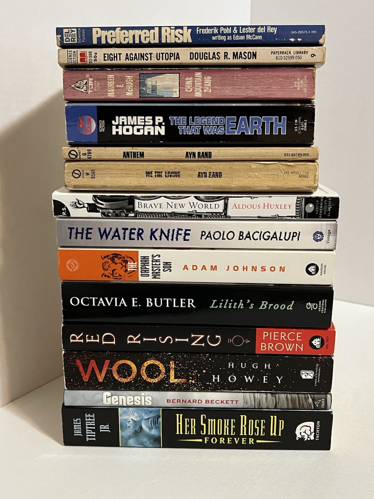 Dystopian Science Fiction Lot Aldous Huxley Pierce Brown Octavia Butler Ayn Rand