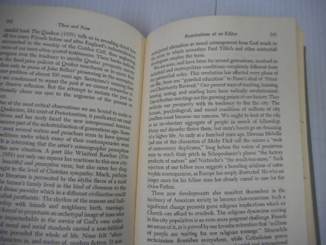 Then & Now Quaker Essays Historical And Contemporary Anna Brinton Hardcover Book