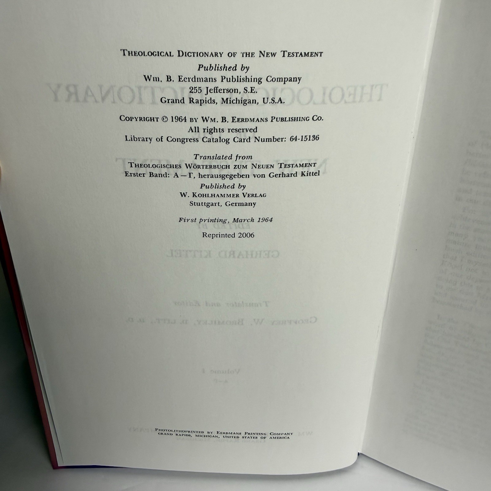 Theological Dictionary of the New Testament Complete 10 Volume Set HB Kittel