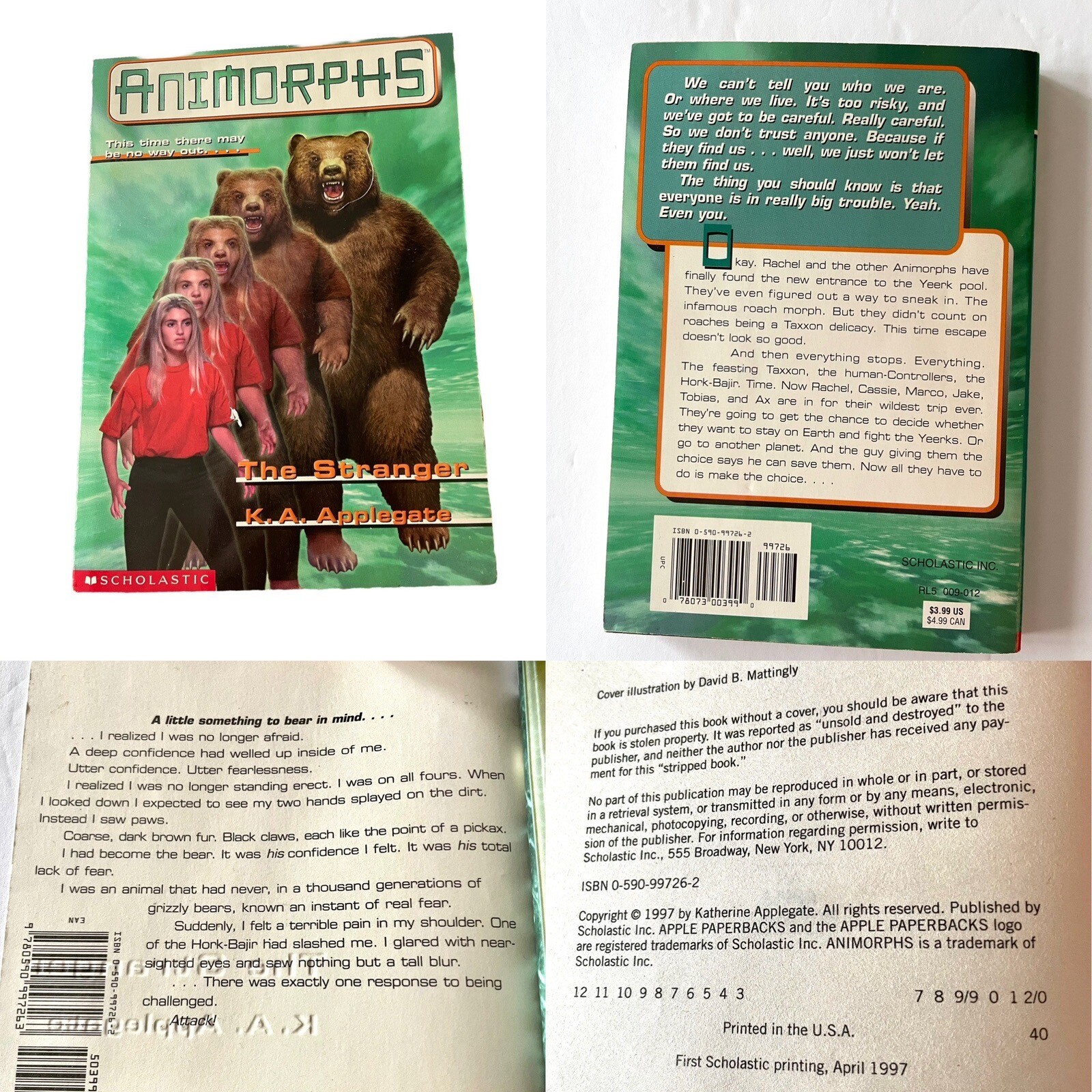 Animorphs Andalite Chronicles Vintage Applegate Kid’s Scholastic 7 Paperbacks