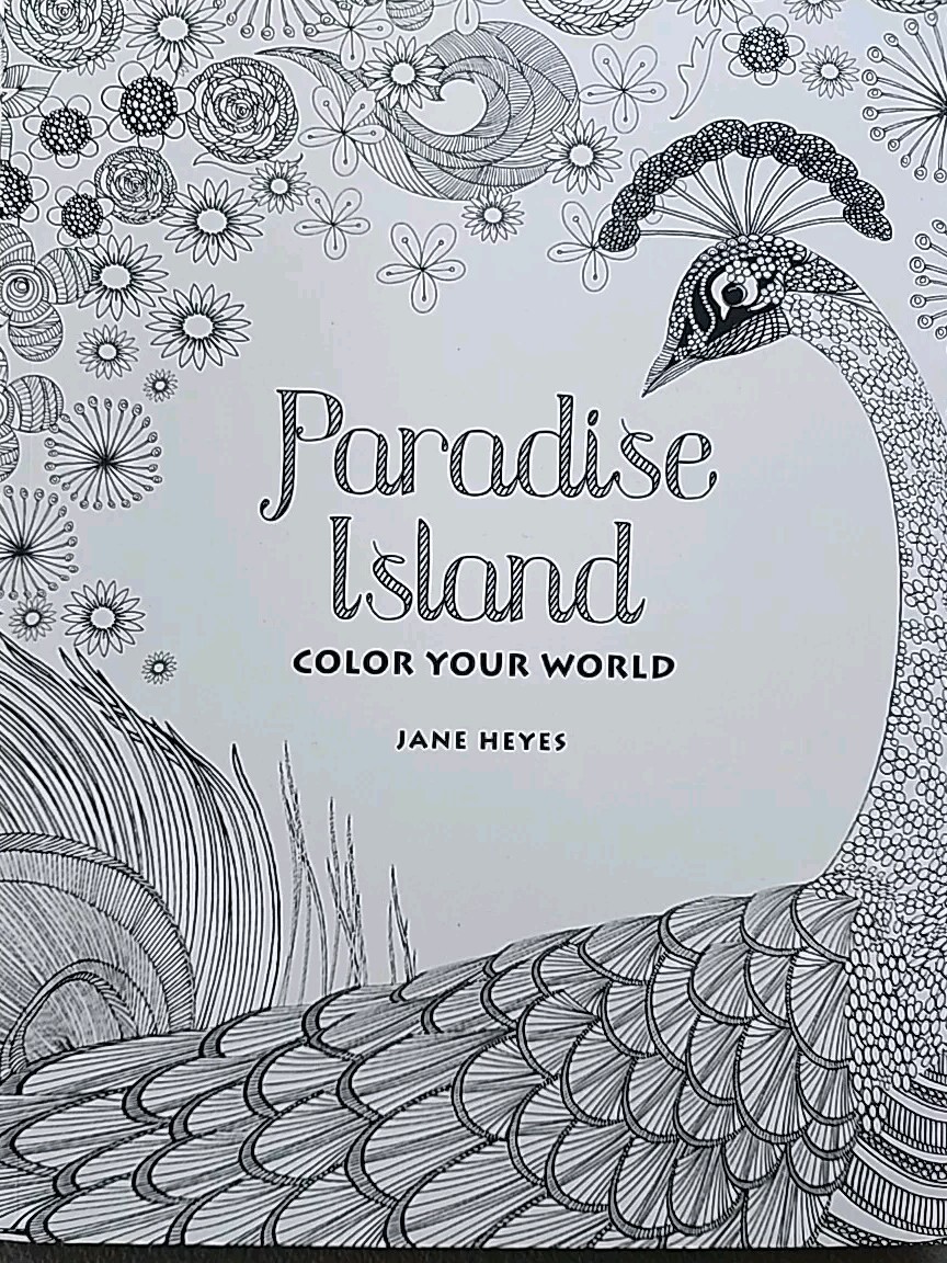 Paradise Island Color Your World Coloring Book Jane Heyes T10 New