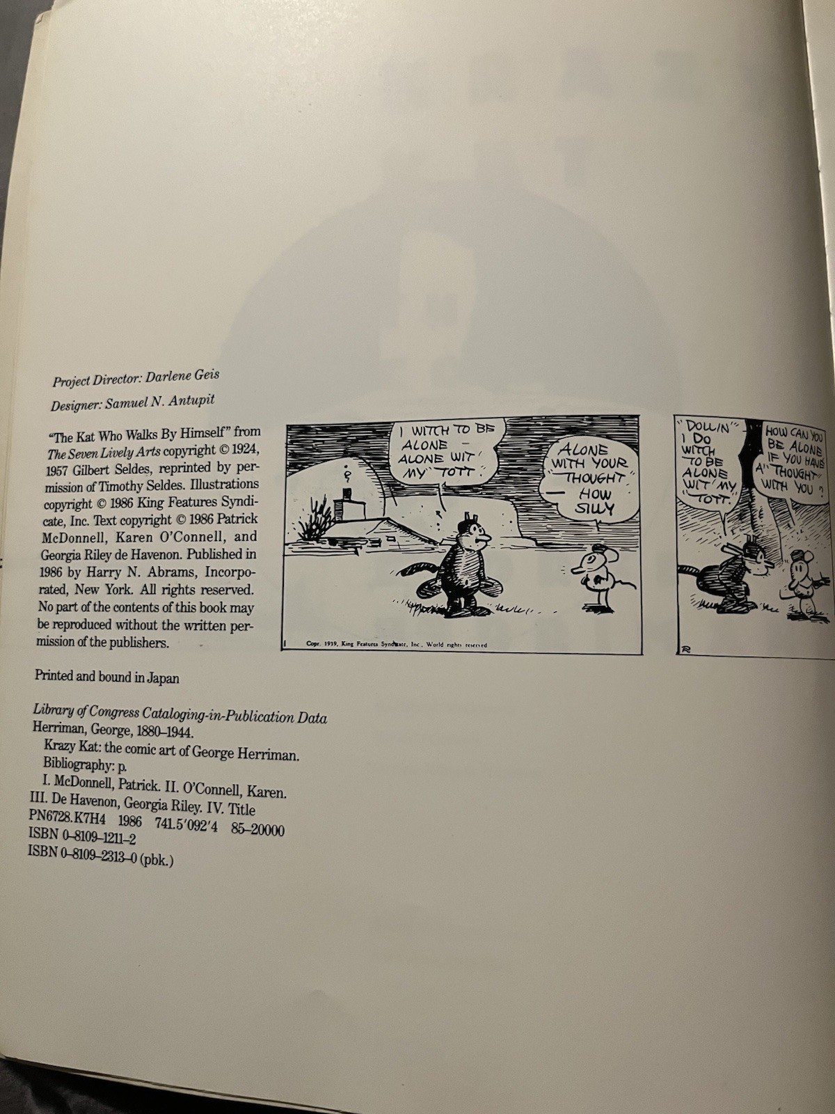 Harry N. Abrams Krazy Kat: The Comic Art of George Herriman PB 1986 Illus