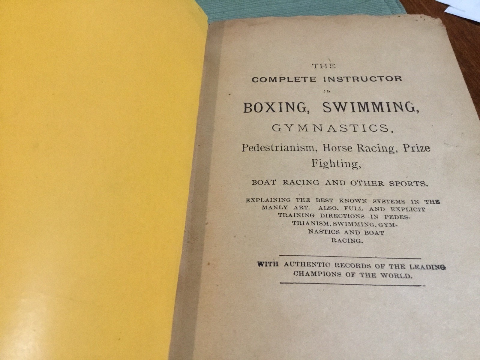 Complete Instructor Boxing Swimming Gymnastics Prize Fighting Sports Vintage