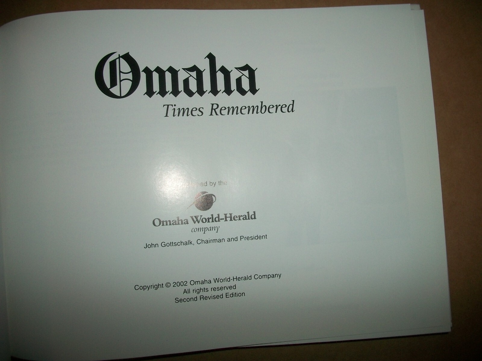 Omaha Times Remembered World-Herald Publication 2002 revised 2nd ed hardcover LN