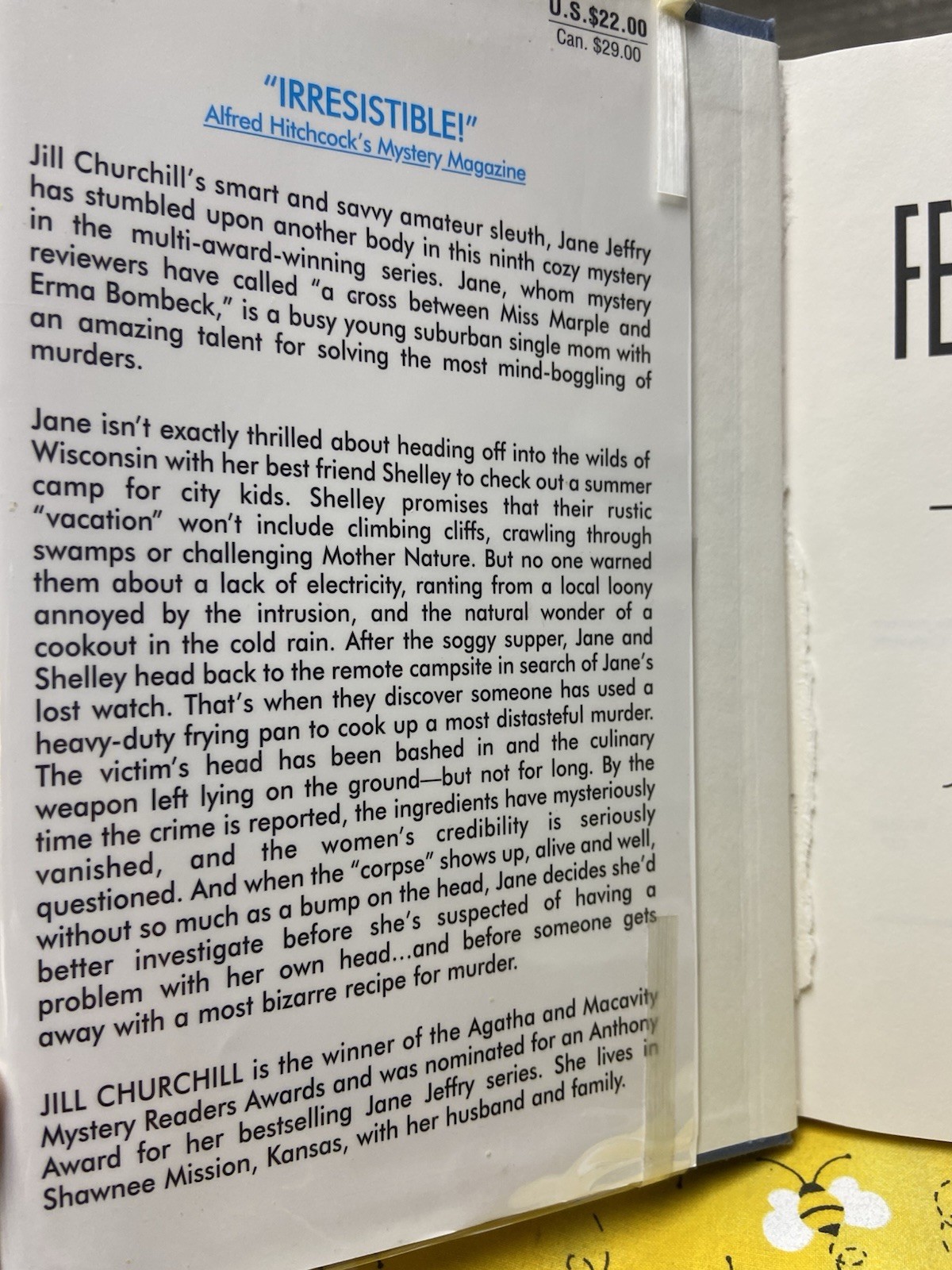 Fear of Frying by Janice Young Brooks and Jill Churchill 1997, Hardcover DJ