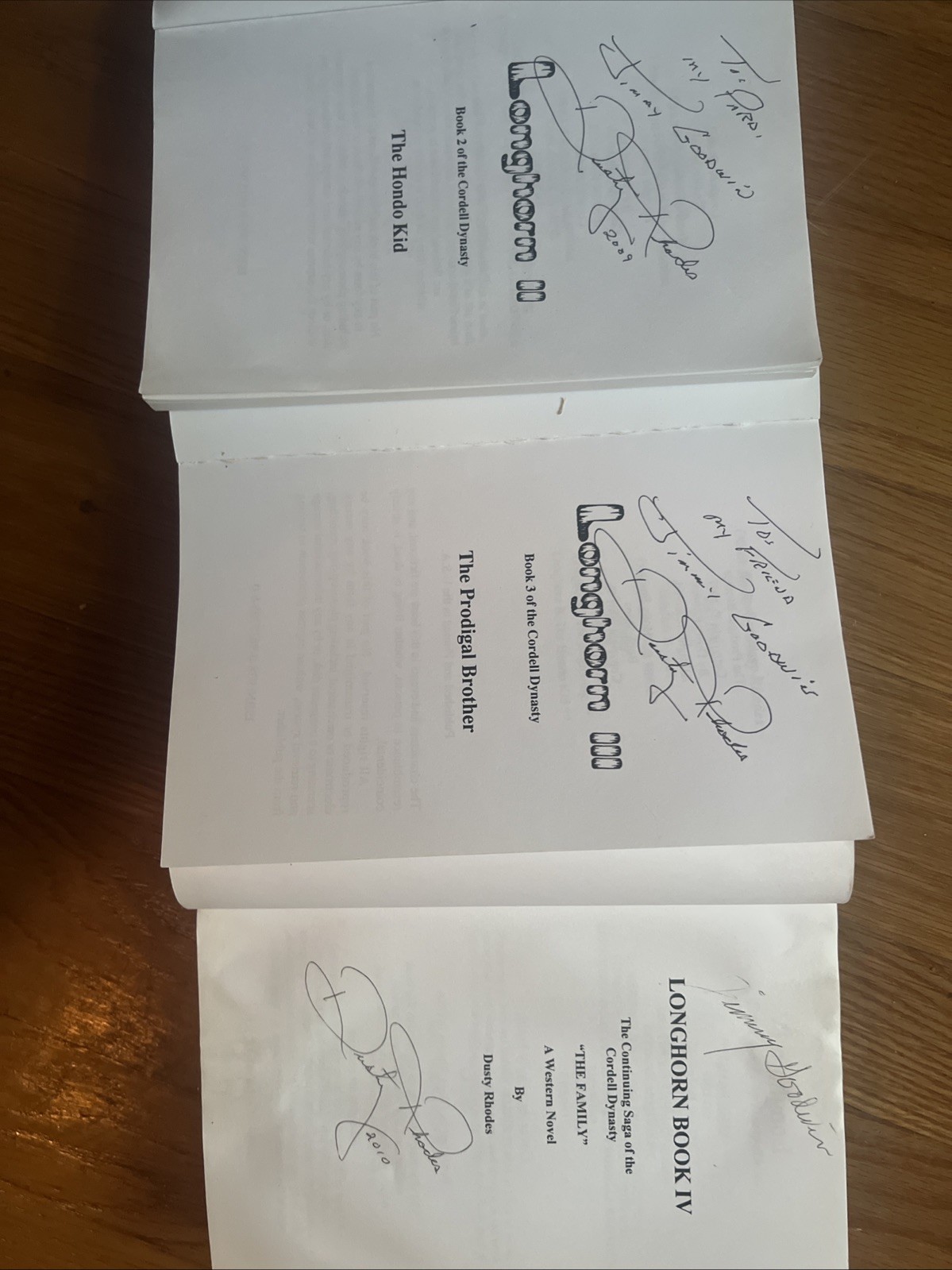 Dusty Rhodes Set of 3 Longhorn Autographed Books