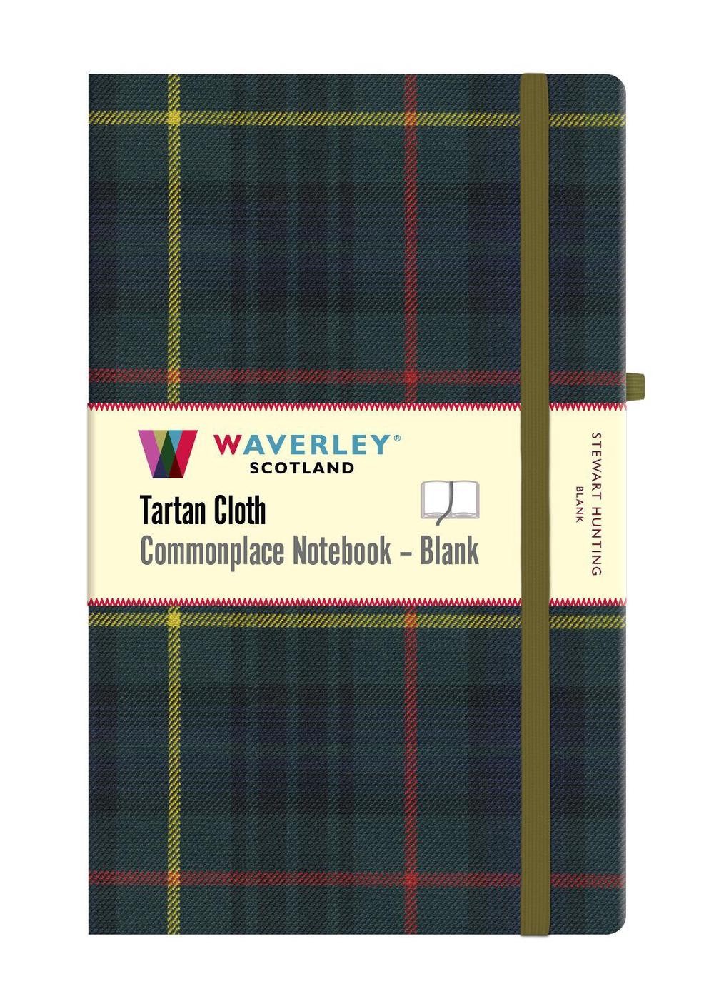 Stewart Hunting Tartan Blank Hardback Notebook: Large 21cm x 13cm: Waverley Scot