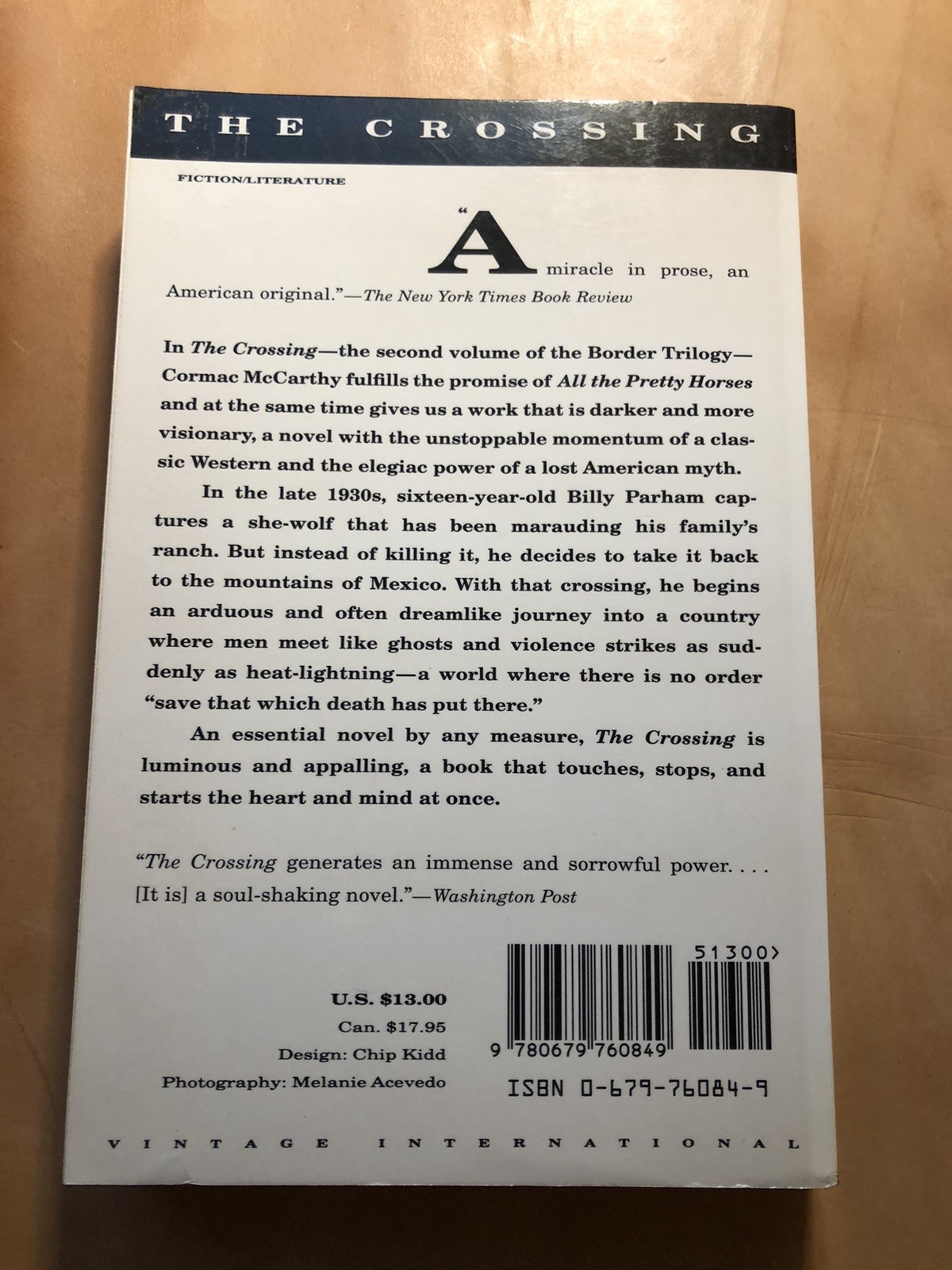The Crossing By Cormac McCarthy (Paperback)