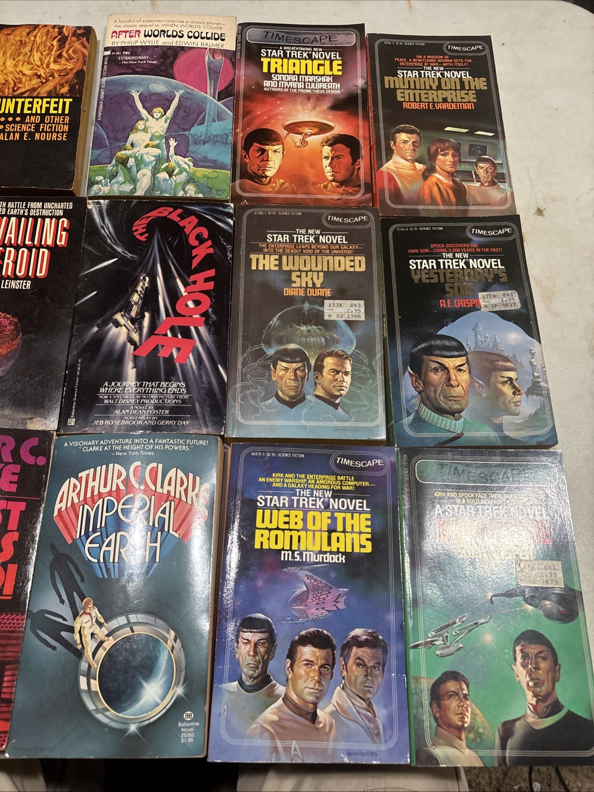 Lot of 21 Vintage Sci-Fi Paperbacks 1970s Space Fantasy Books Star Trek Book Lot
