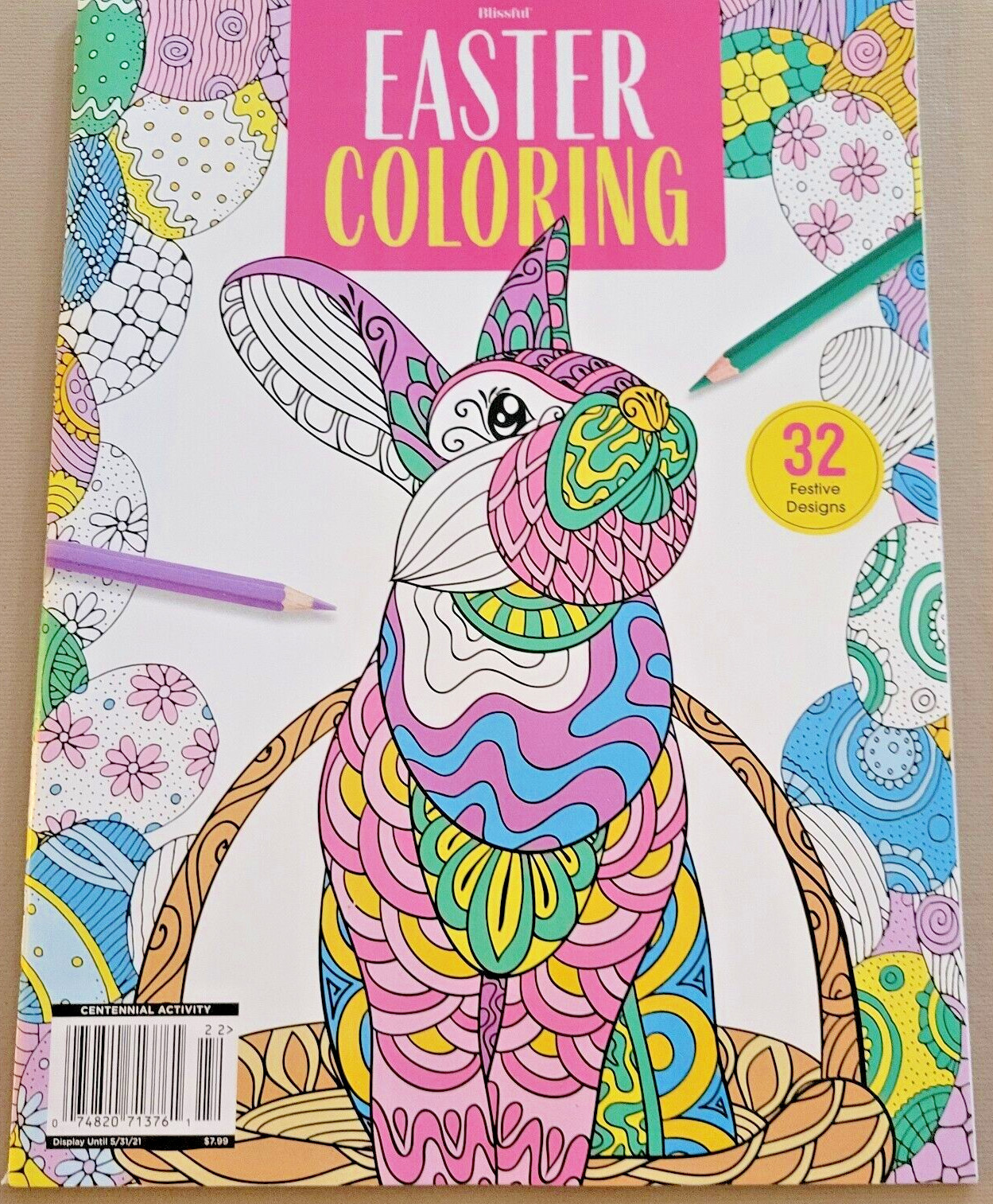 COLORING EASTER ADULT COLORING BOOK – 2021 Centennial MEDIA – 32 COLORING PAGES