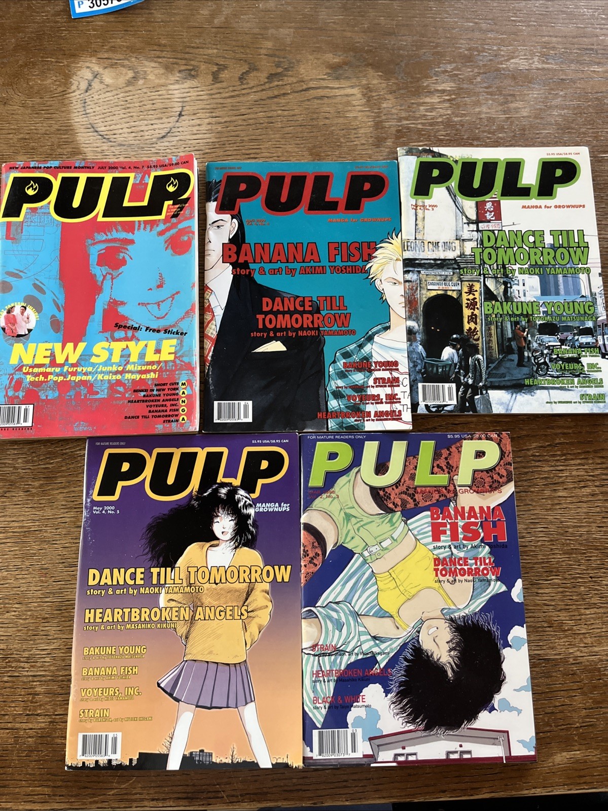 Lot 5 Pulp Magazine Manga for Grownups 1998-2000 Lot W