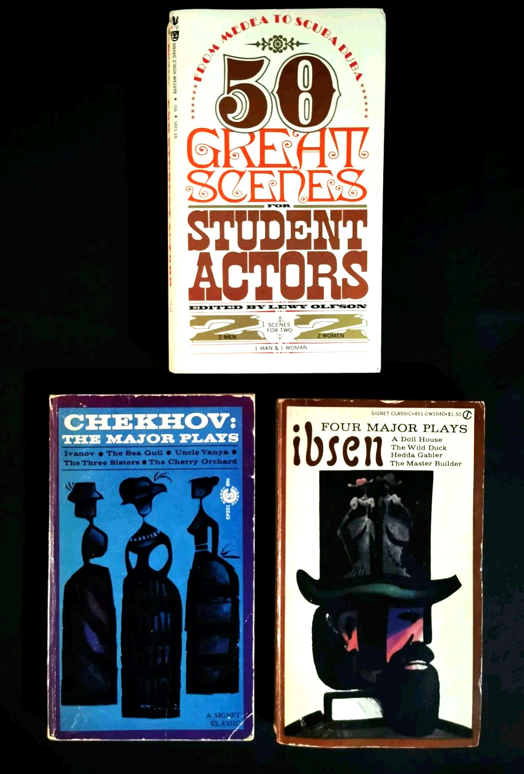 Vintage Lot of 3 Theatrical Play Books Performing Arts Paperback First Editions