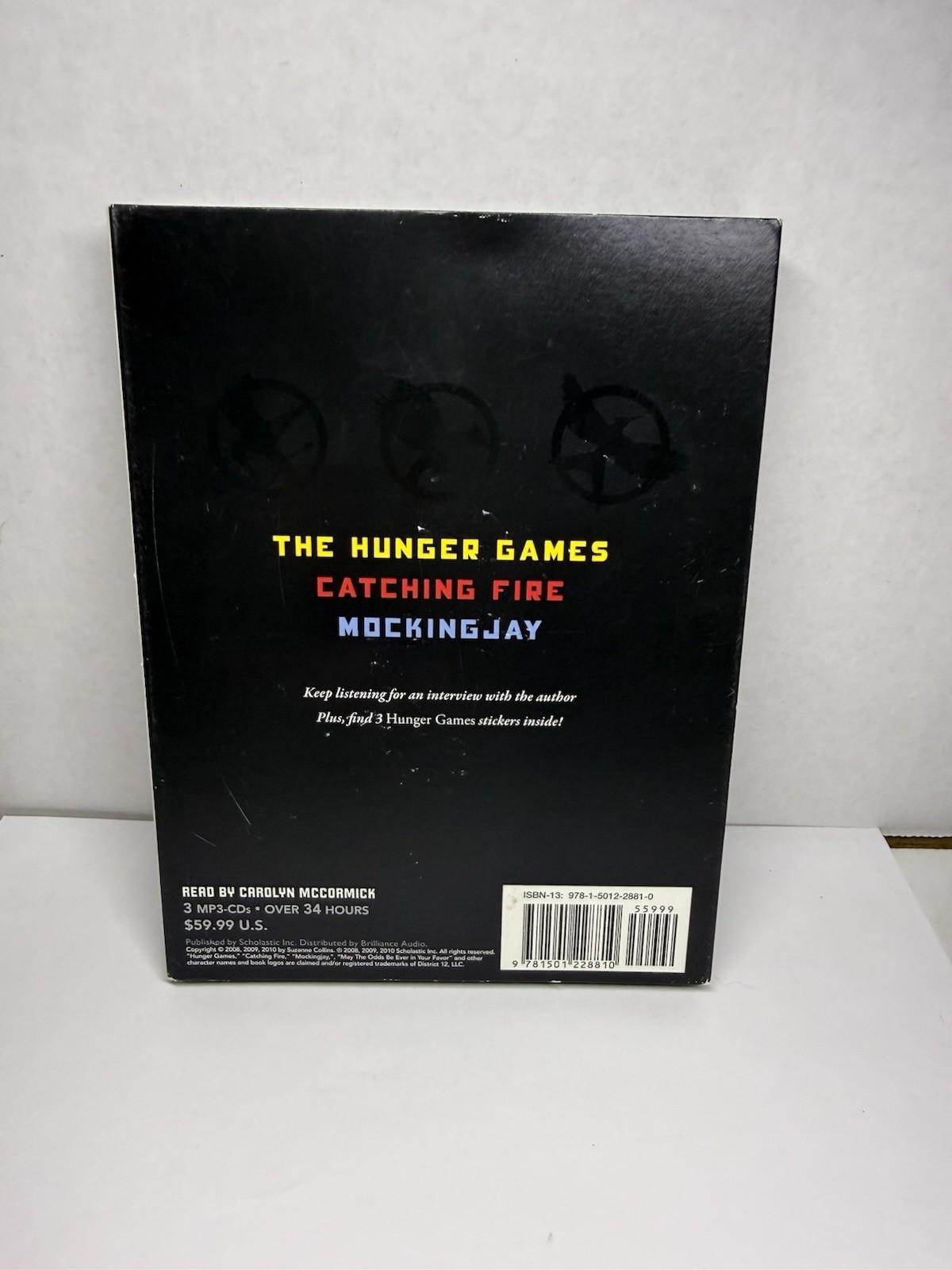 The Hunger Games Trilogy MP3 CDs Boxed Set & Stickers Suzanne Collins Audiobook