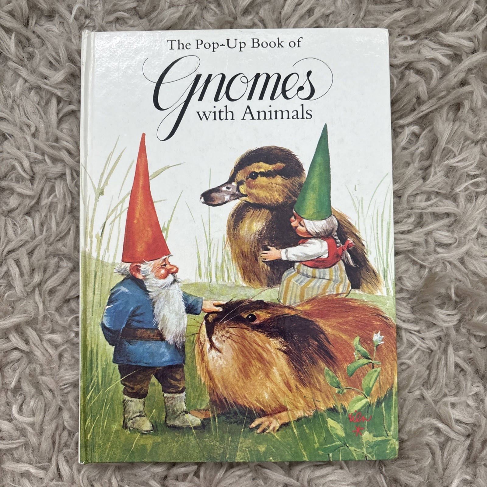 The Pop-Up Book Of Gnomes With Animals, 1983 Illustrated 1st Ed. Abrams Uniebock