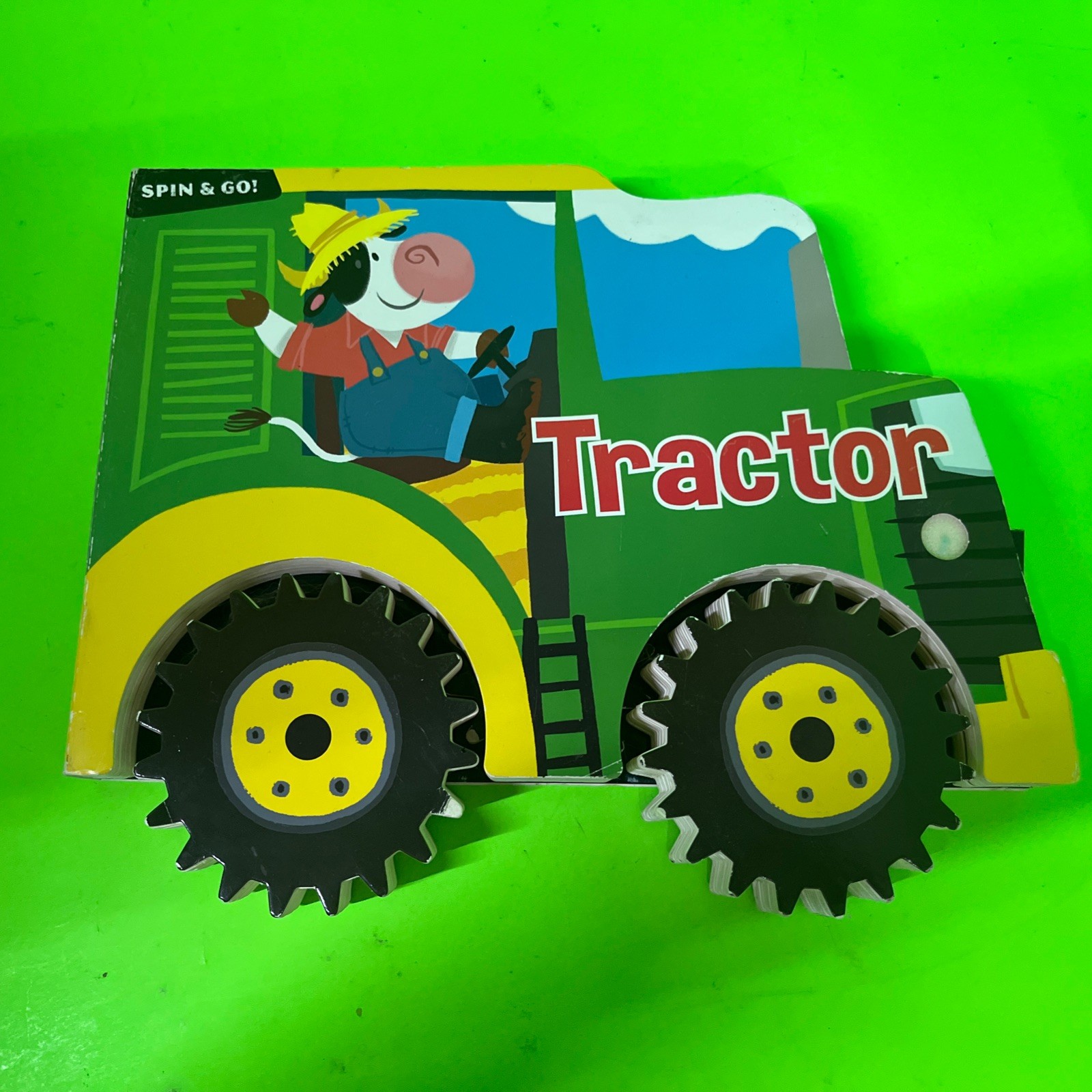 Giant Spin and Go! Tractor Board Book Ages 3+ With Wheels That Really Turn!