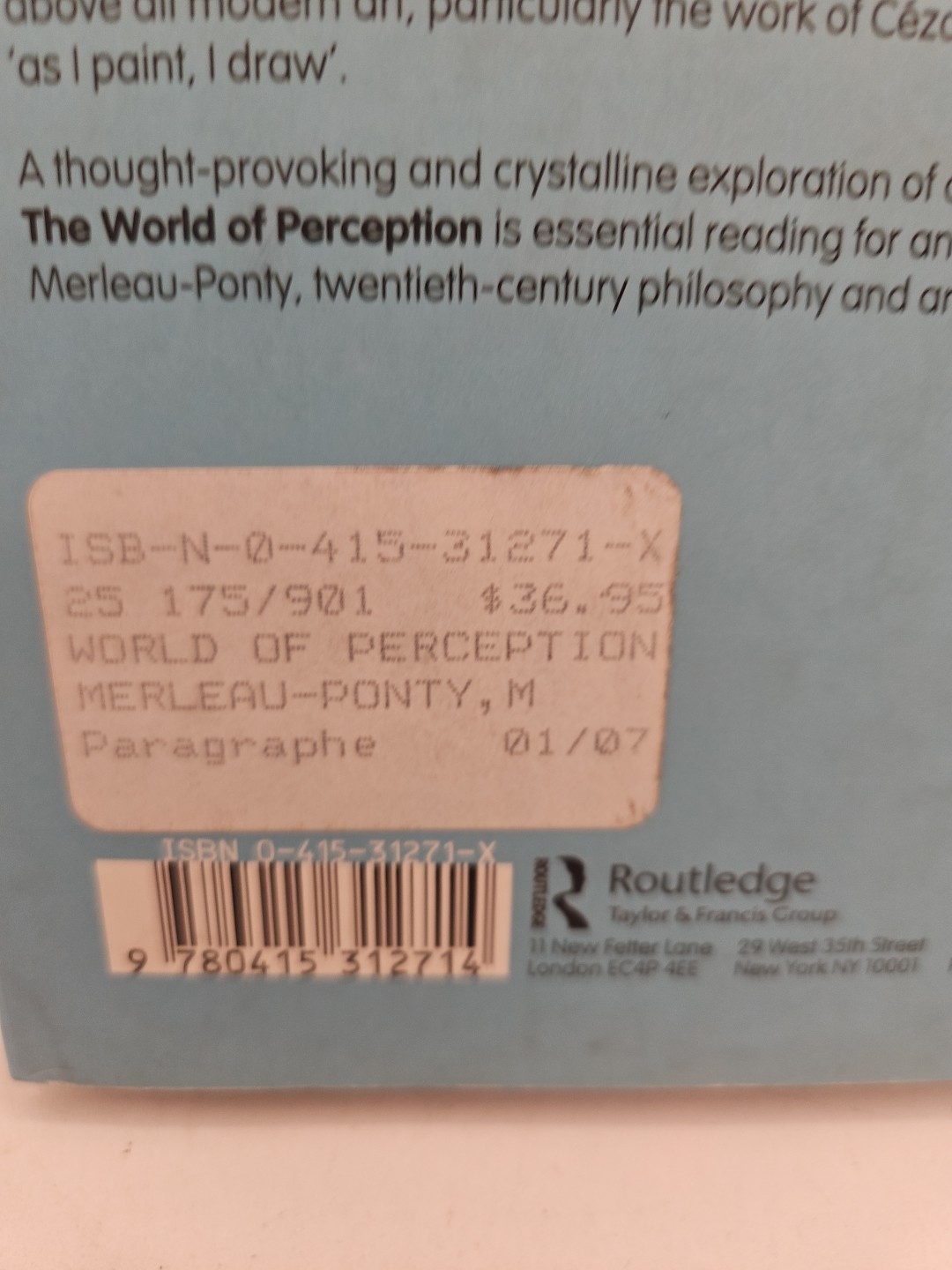The World of Perception Hardcover Dust Jacket Good Condition E3