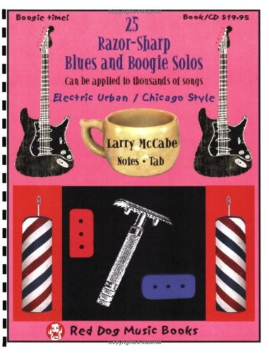 25 RAZOR-SHARP BLUES AND BOOGIE GUITAR SOLOS (BOOK AND ) By Larry Mccabe *VG+*