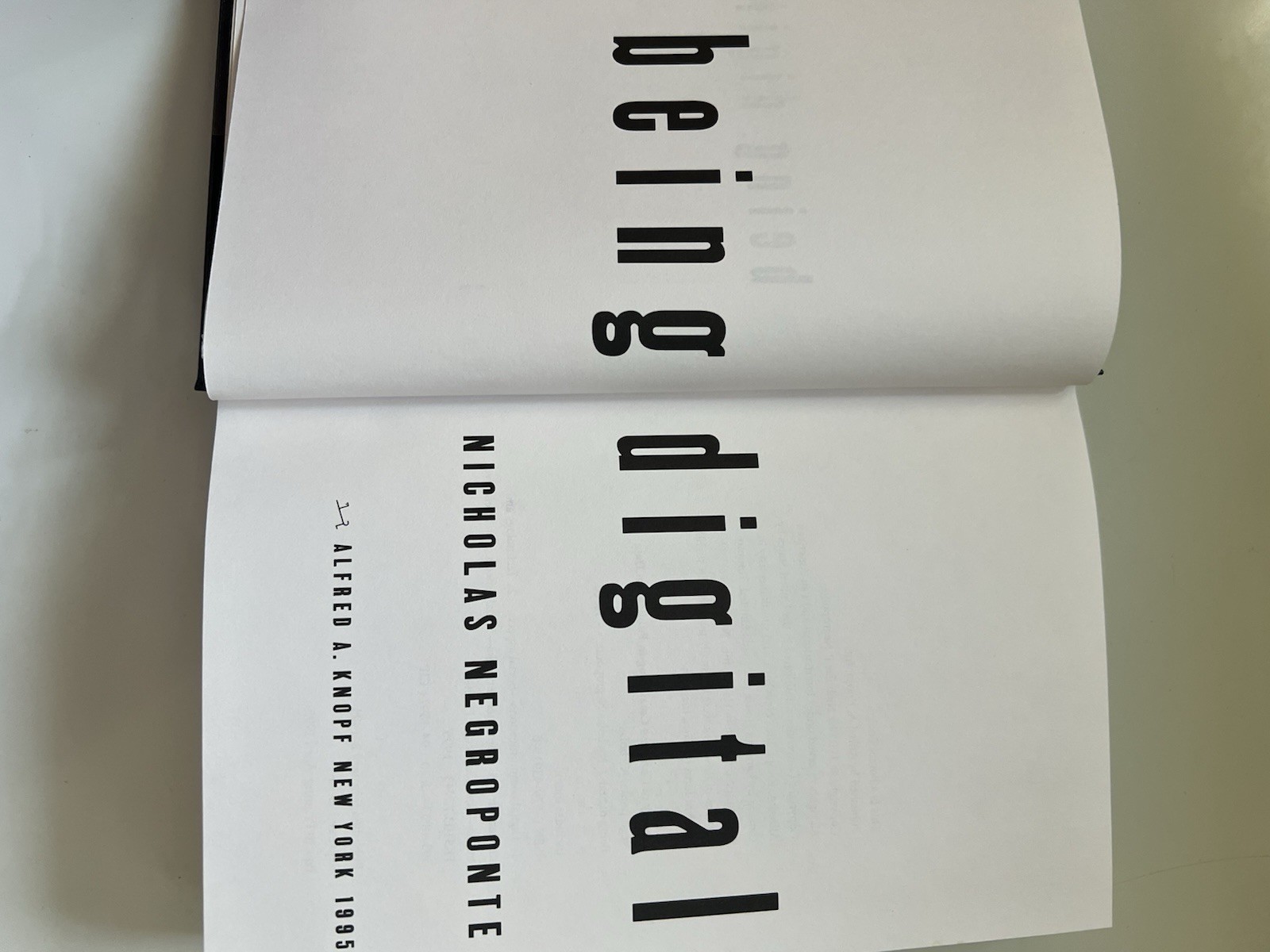 Being Digital by Nicholas Negroponte (1995, Hardcover)