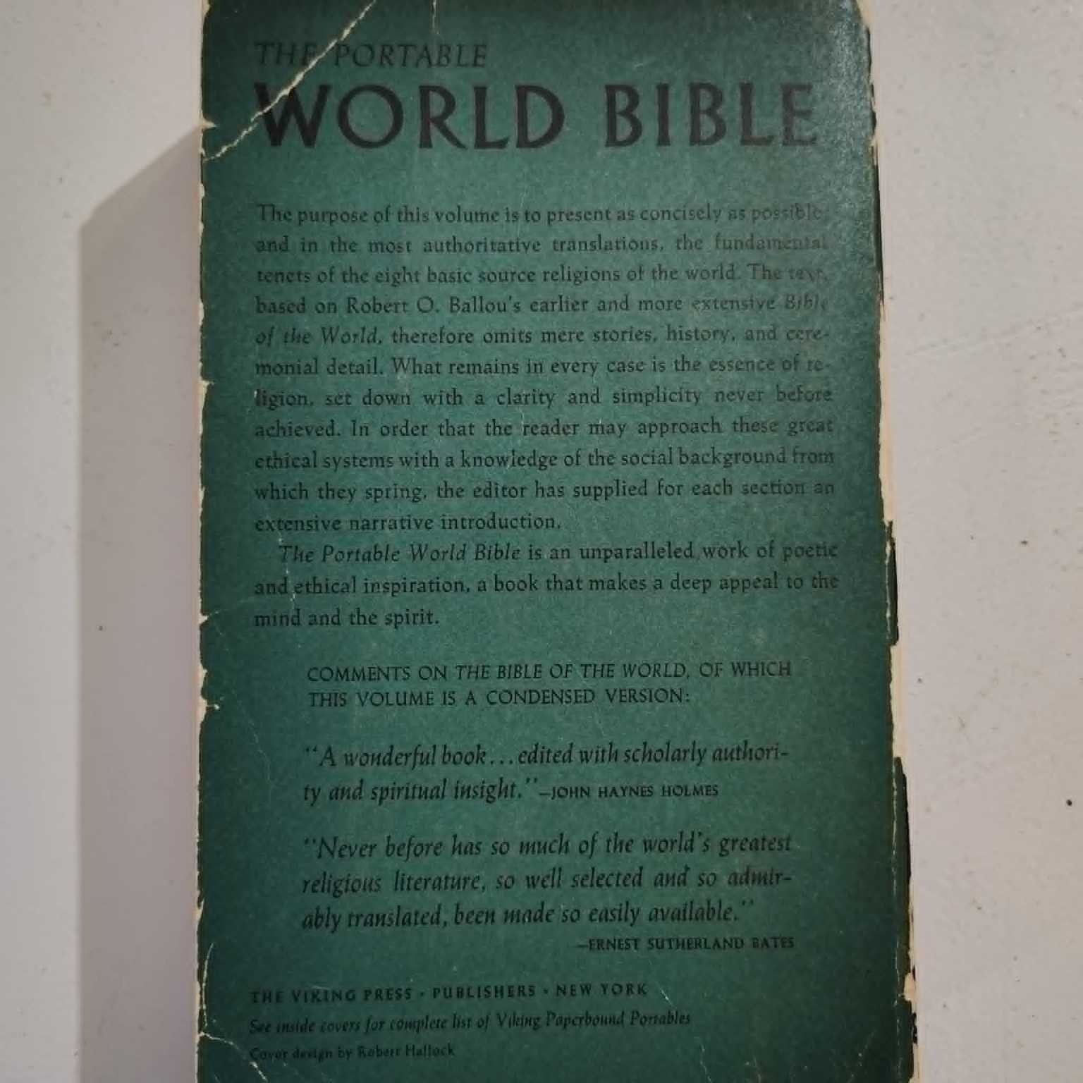 The Portable World Bible Robert O. Ballou Religious Texts Viking Press