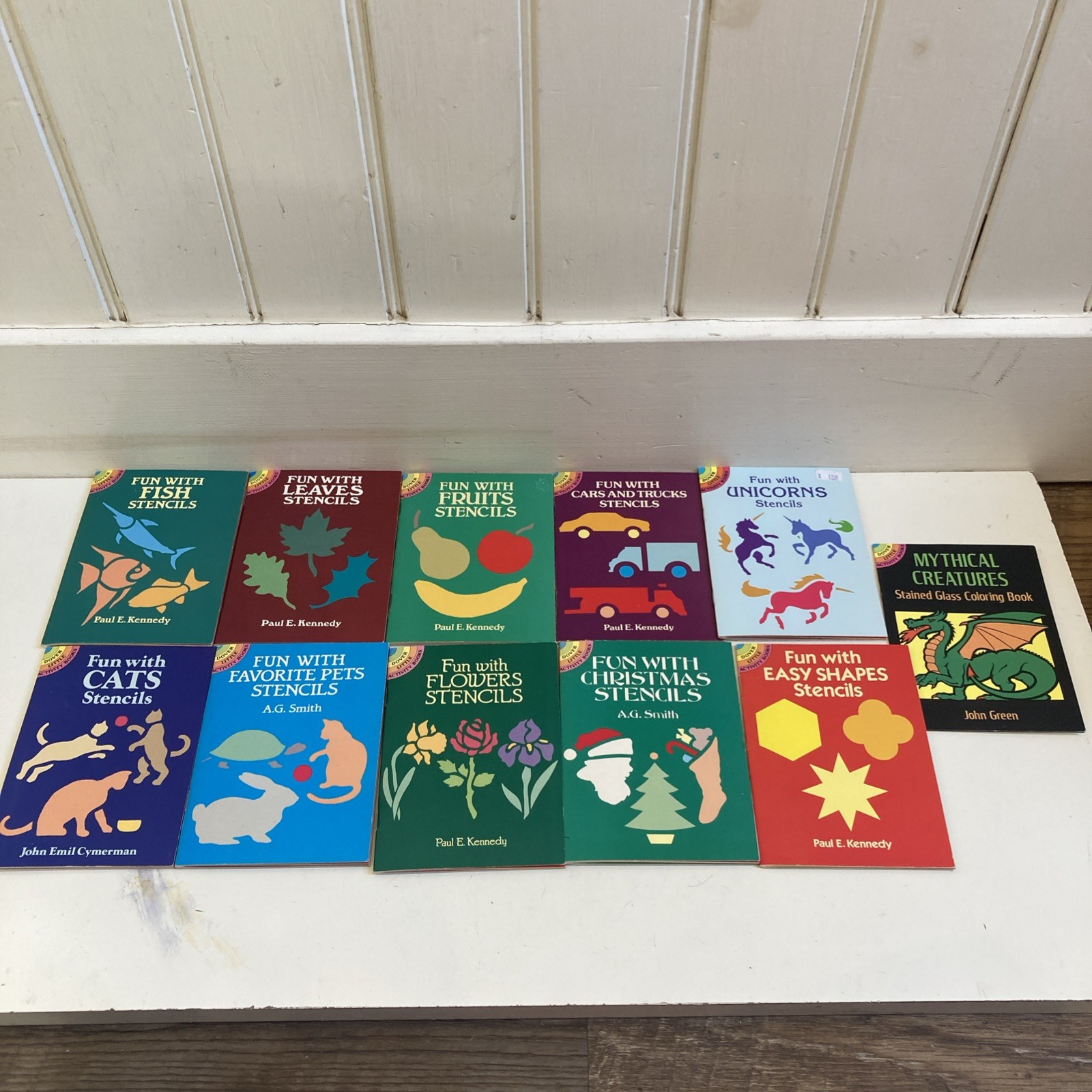 Vintage Dover Stencil Books 10 In Lot Plus One Stained Glass Coloring Book