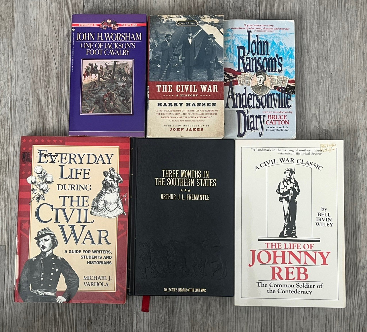 Vintage Lot 6 Books Confederacy US South Civil War Soldier Leather HC/PB G-VG