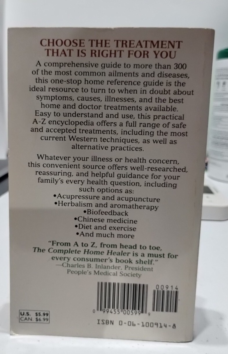 The Complete Home Healer by Angela Smyth (1995, Trade Paperback) First Harper Ed