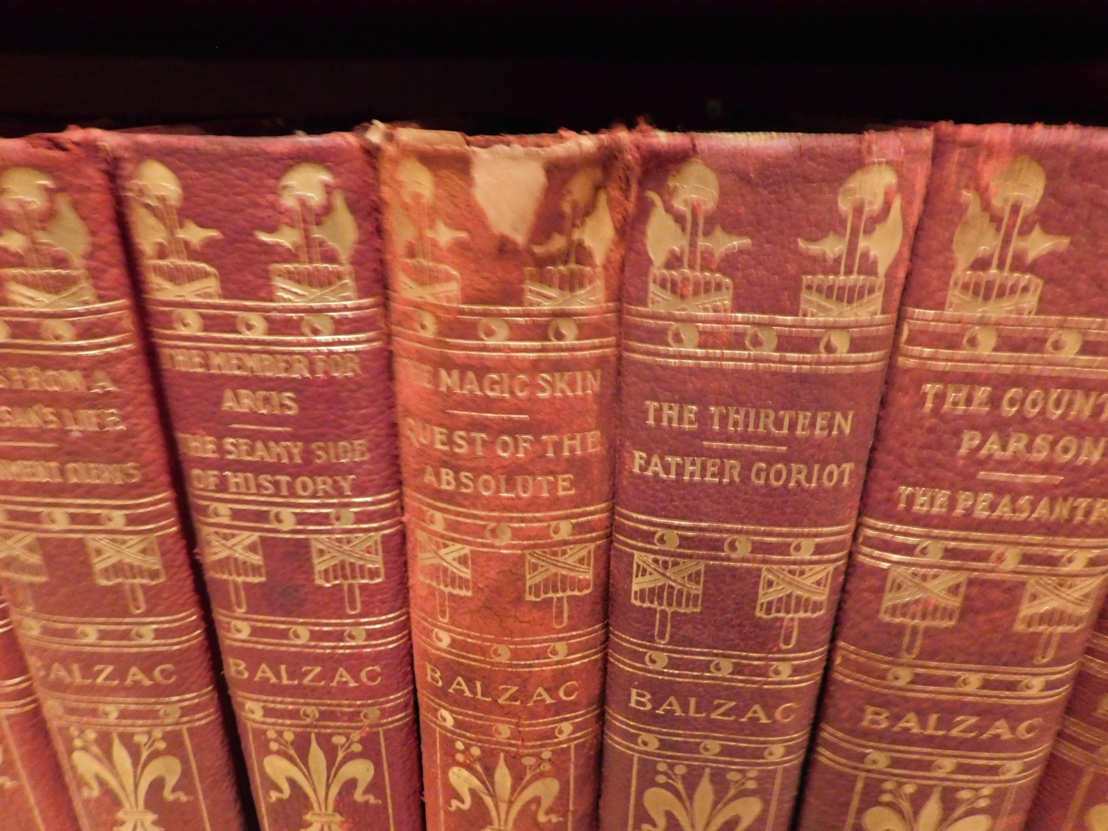 1901 15 Volumes ‘Honore de Balzac’ Illus. Book Lover Press Marbled Covers