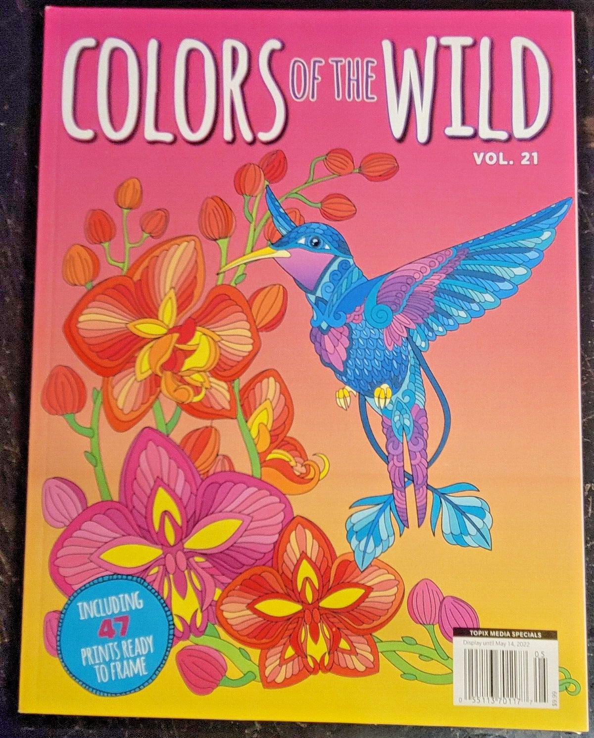 COLORS OF THE WILD Vol. 21 Adult Coloring Book With 47 Prints Ready To Frame!