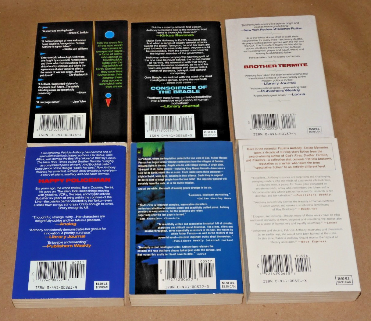 6 PATRICIA ANTHONY Fantasy Sci-Fi Paperbacks VGC 1990s COLD ALLIES ++!!