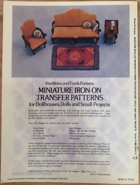 1979 UNUSED Dollhouse Miniature Iron-On Transfer Patterns Rita Weiss / Fontana