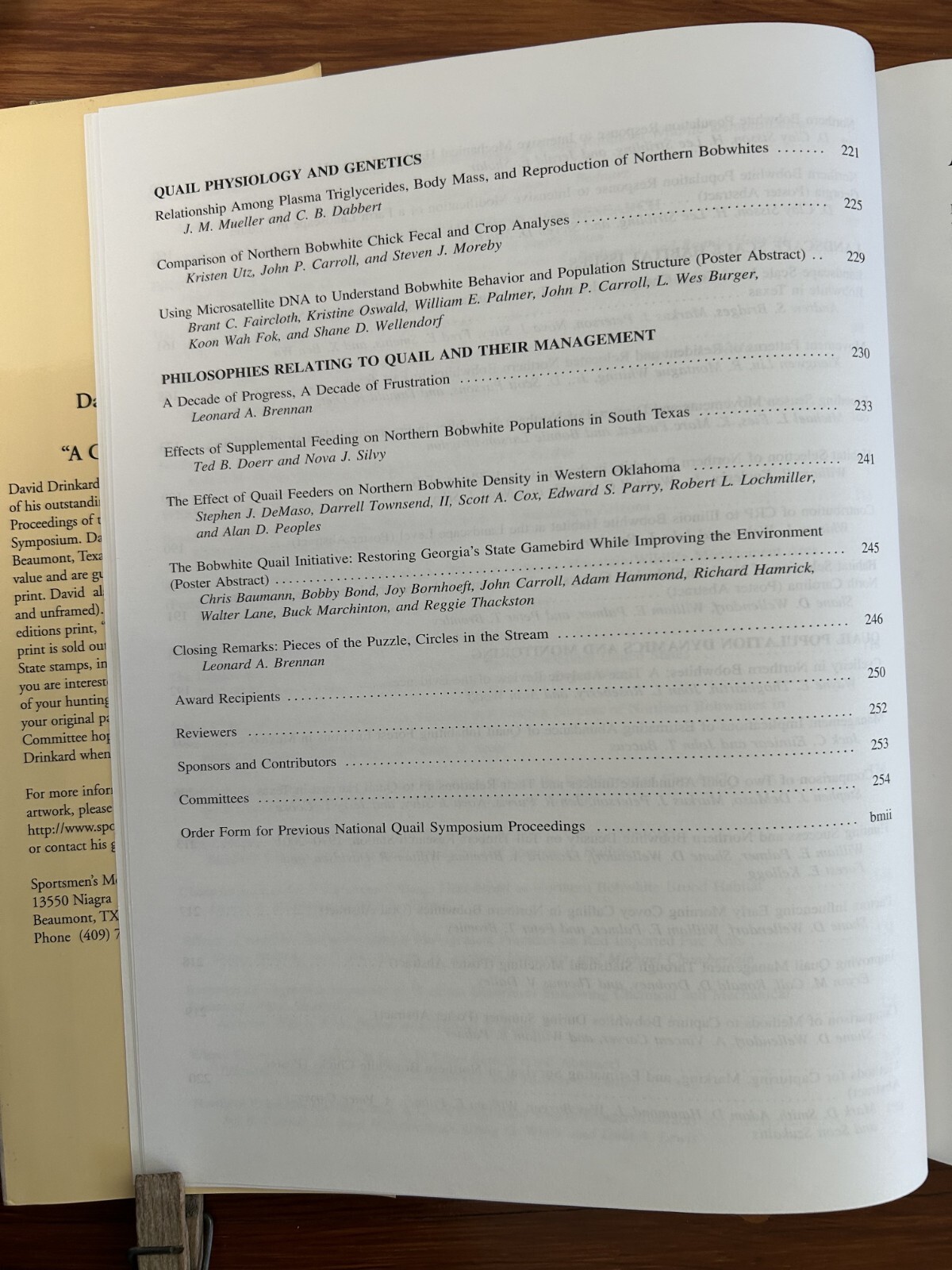 Quail V: Proceedings of the Fifth National Quail Symposium 2002 HC 254 pages