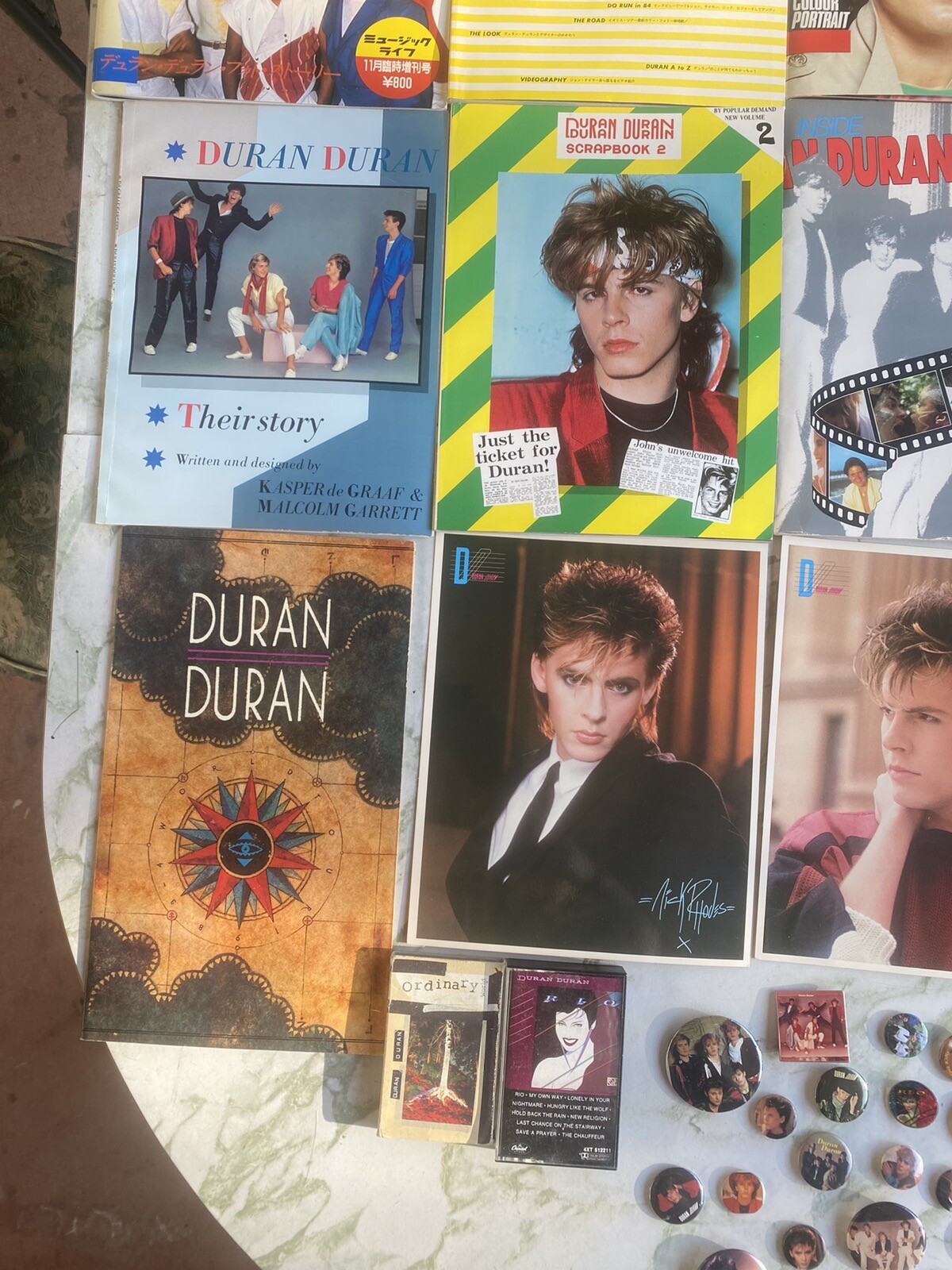 HUGE LOT ~ Duran Duran Memorabilia Books Posters Tourbook Pins Cassettes & More!
