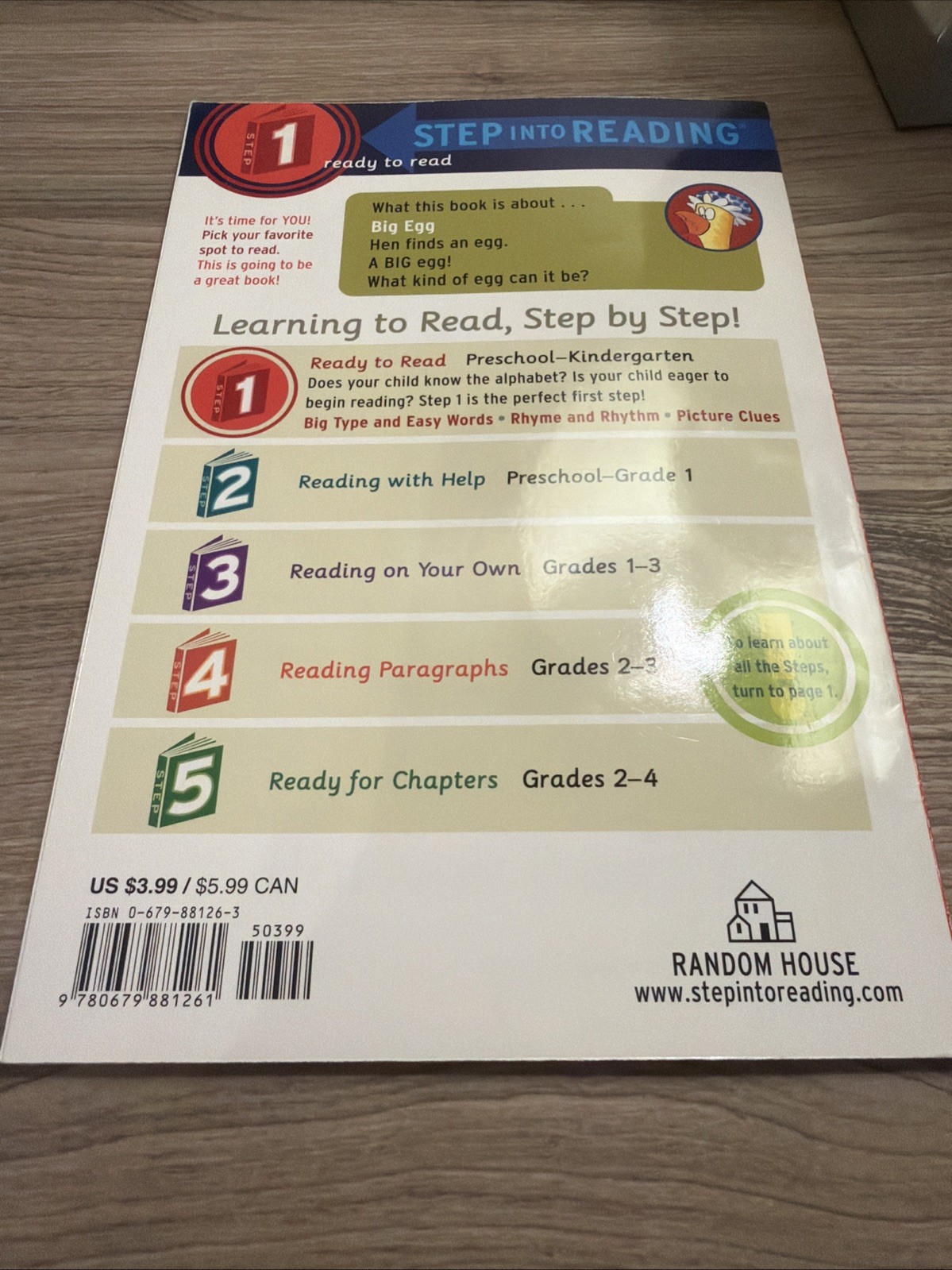Step into Reading Ser.: Big Egg by Molly Coxe (1997, Trade Paperback)
