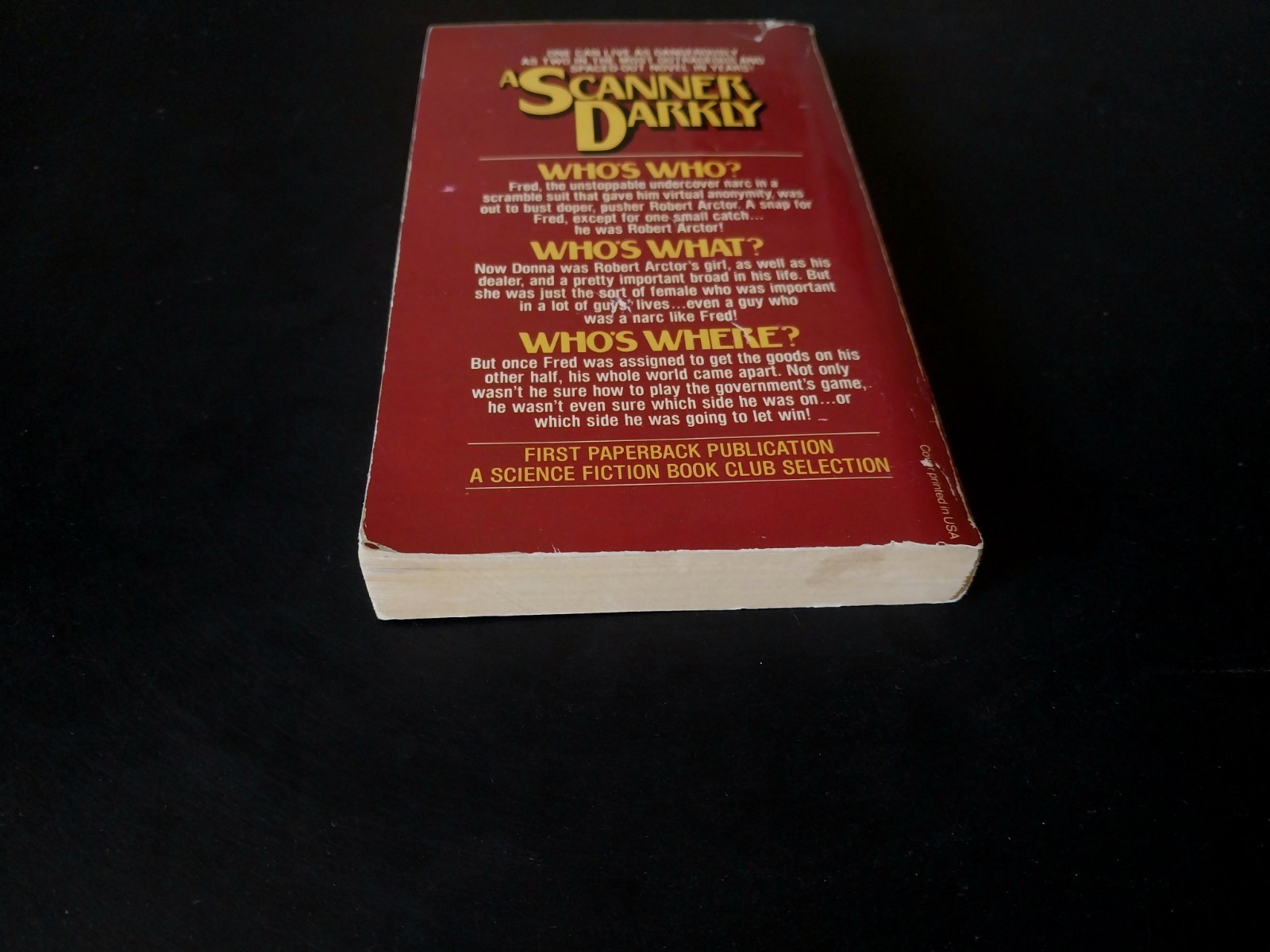 Philip K. Dick – A Scanner Darkly – Ballantine First Printing 1977