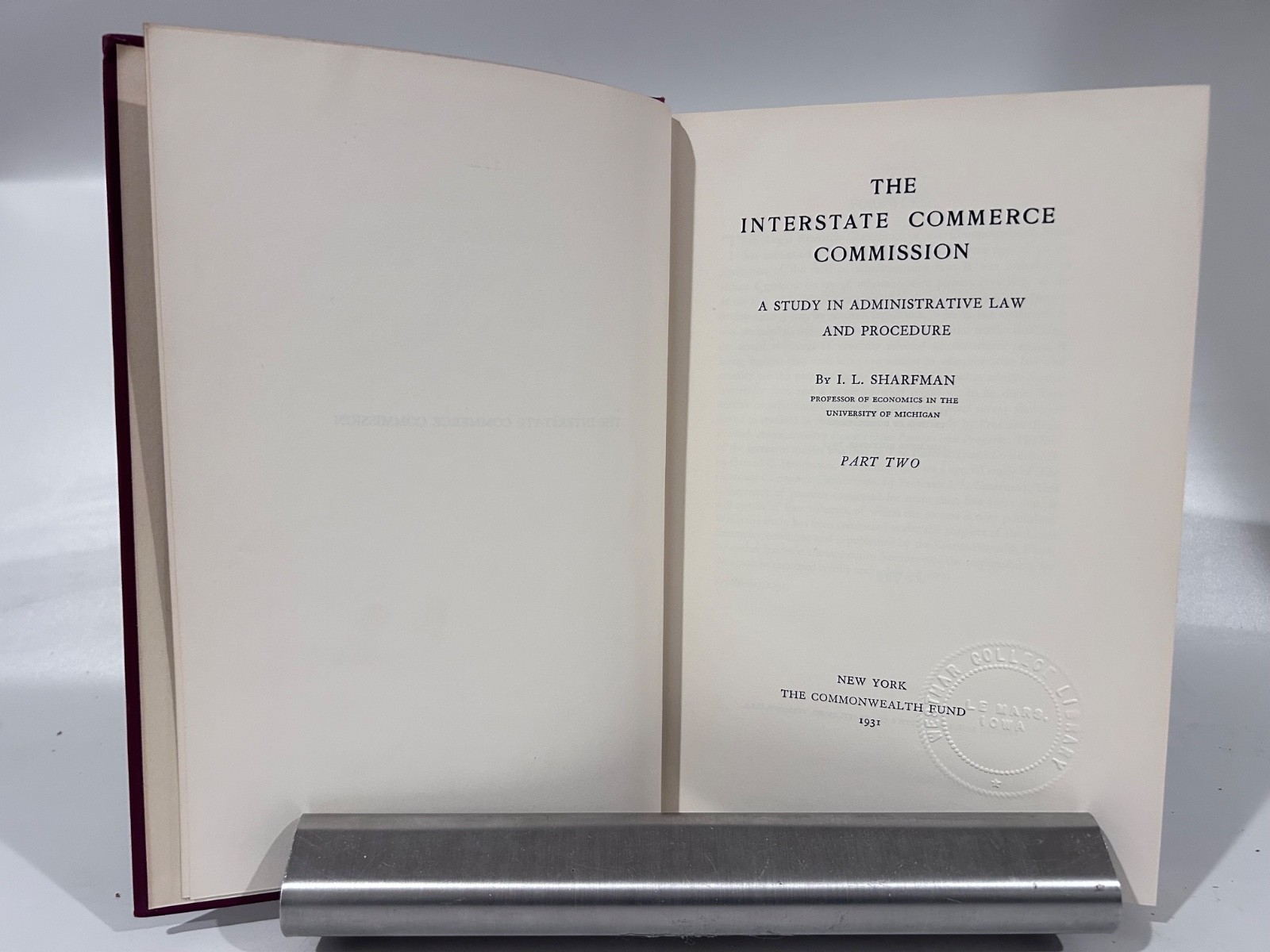 Sharfman: Interstate Commerce Commission, Commonwealth Fund 1931, 5 Vols.