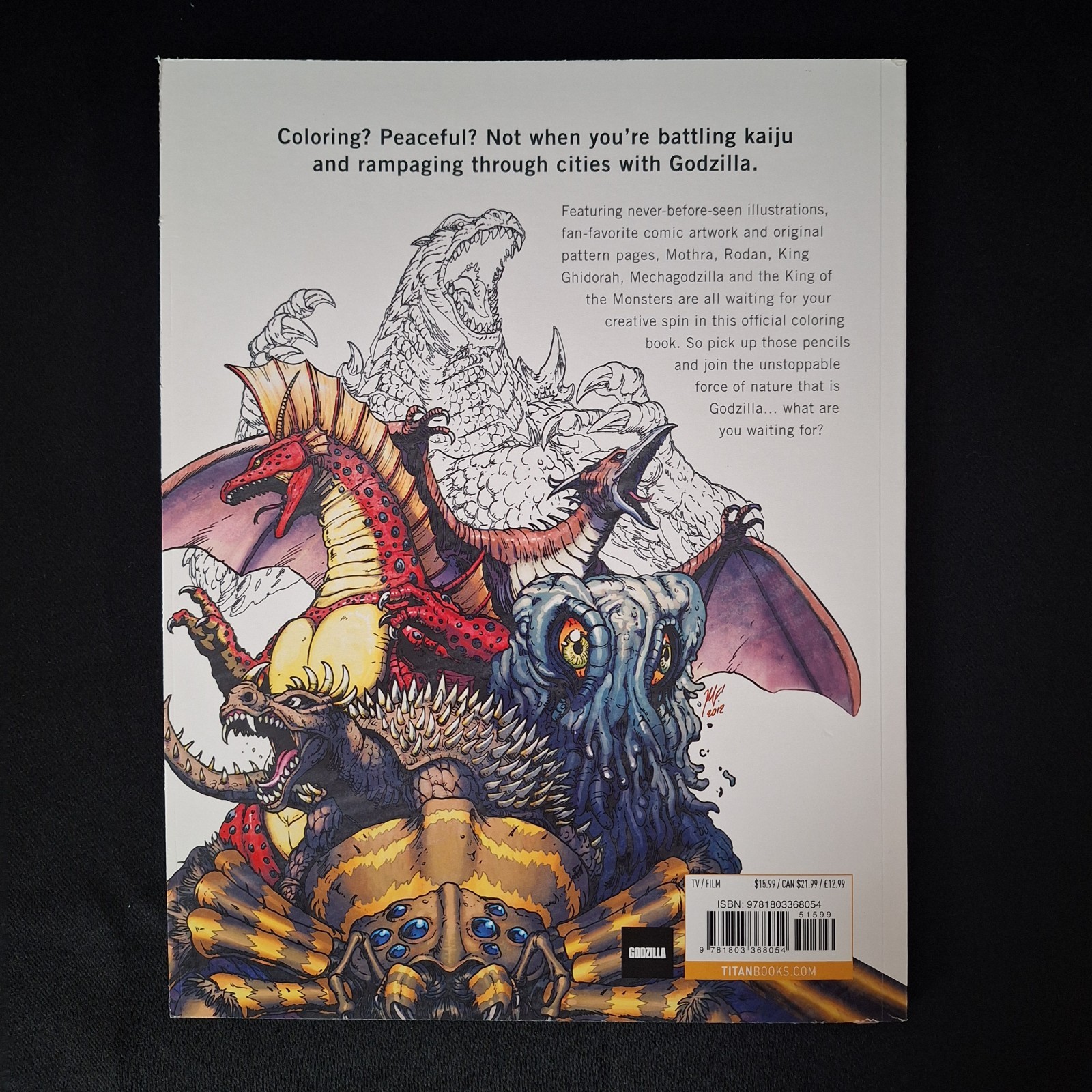 Godzilla: The Official Coloring Book Paperback Titan Books 62 Pictures 31 Pages