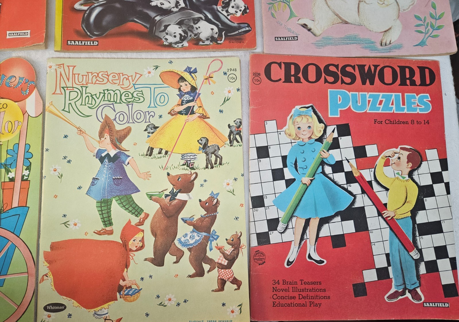 Lot of 10 Vintage USED Children’s Coloring Books 1950’s-60s Era in Nice Shape
