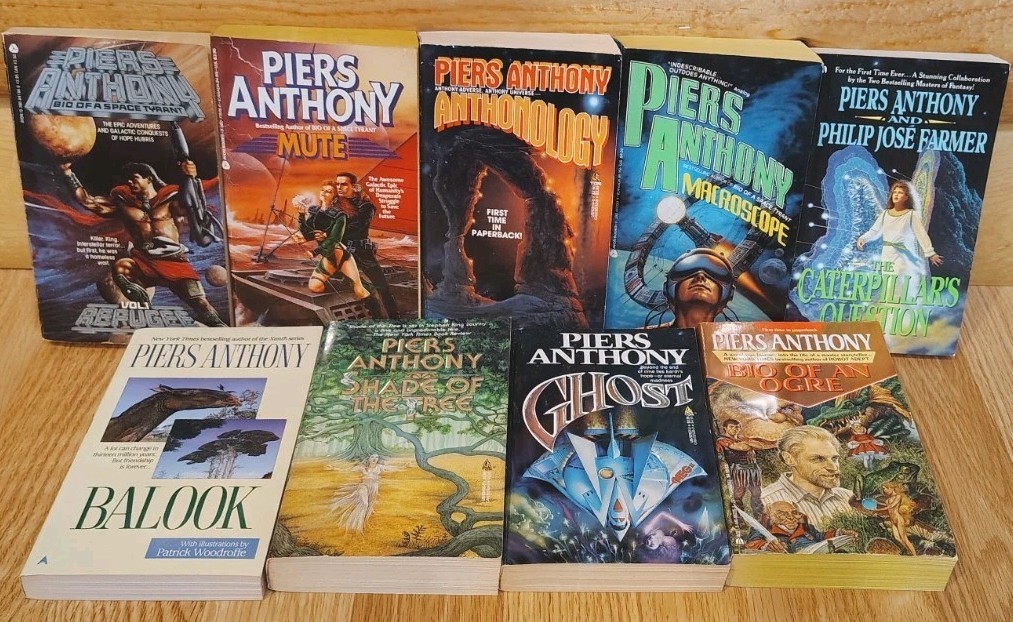 HUGE LOT OF 80+ PIERS ANTHONY BOOKS VINTAGE SCIENCE FICTION FANTASY NOVELS