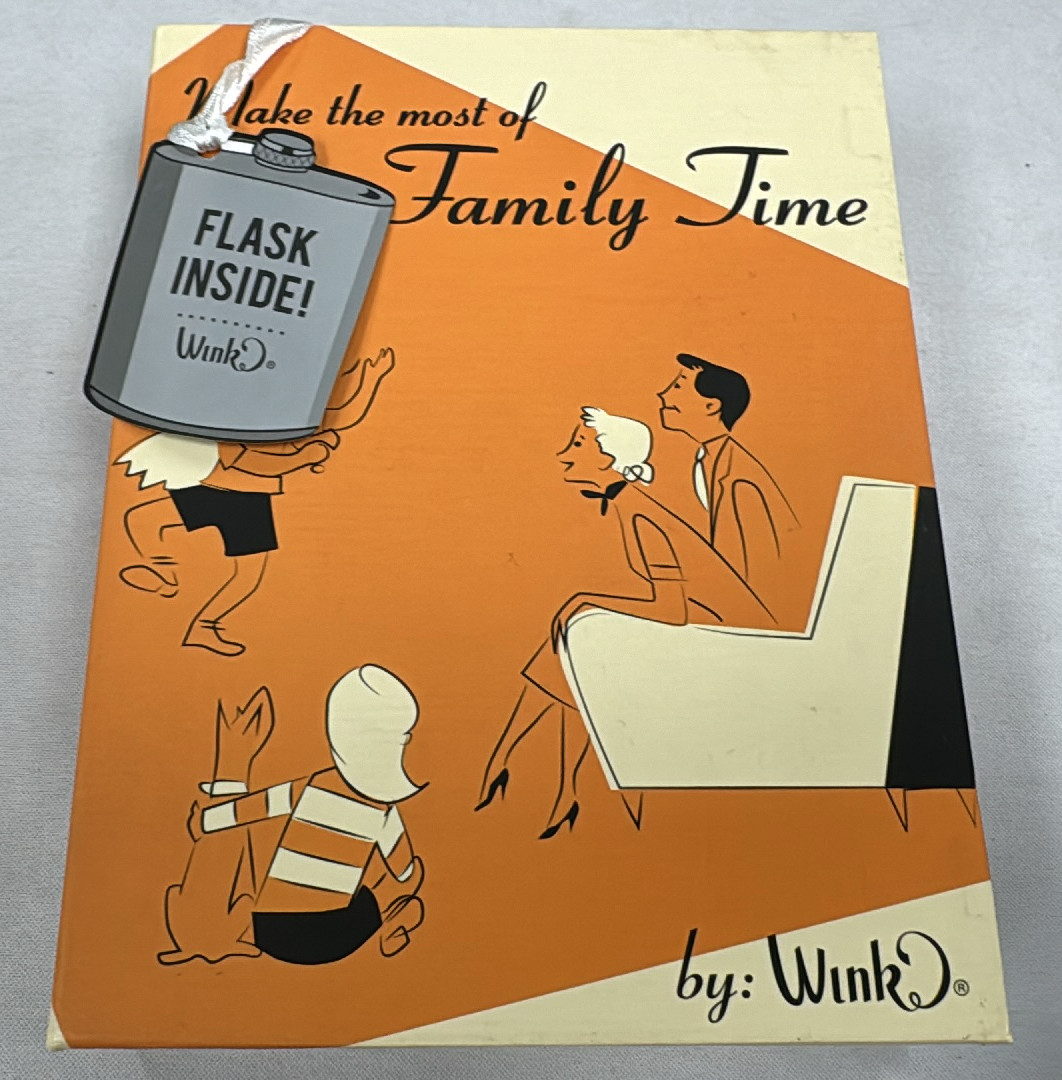 Wink Book Flask “Make the most of Family Time” 7oz (B120)